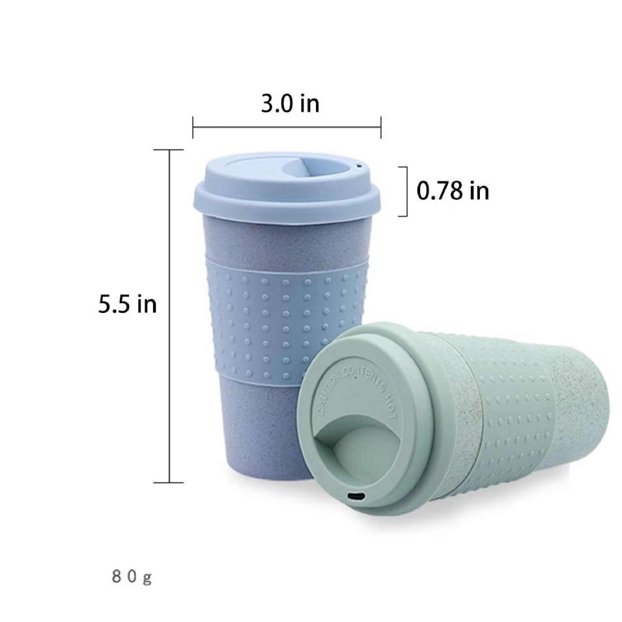 Wheat Straw Coffee Tea Mug with Silicone Lid MOQ 50PCS 12