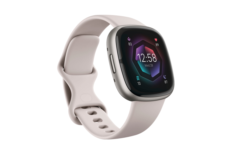Fitbit Sense 2 Smartwatch - Lunar White/Platinum Aluminum 3