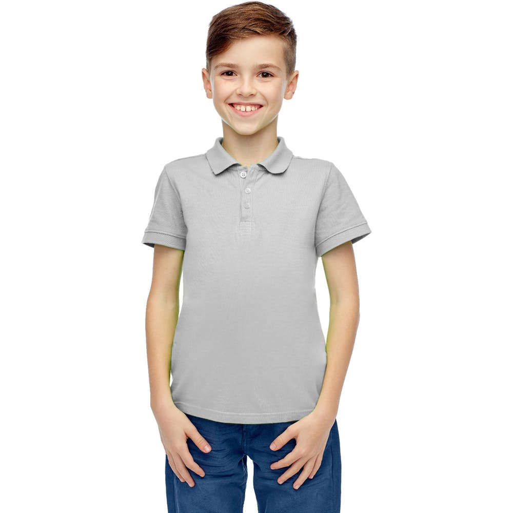 Boys' Uniform Polo Shirts - Heather Gray Short Sleeve Size 16 3
