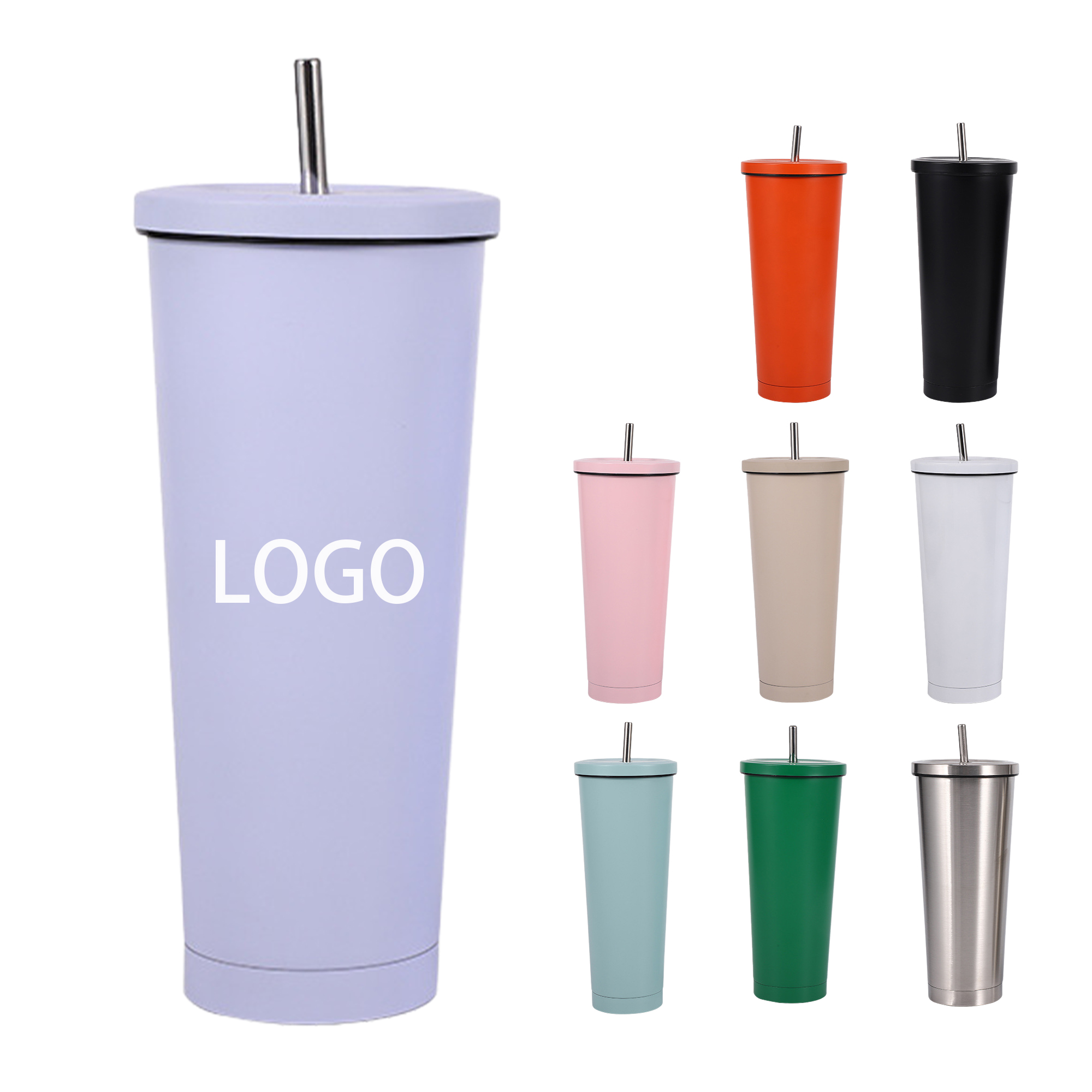 25 oz Steel Tumbler with Straw