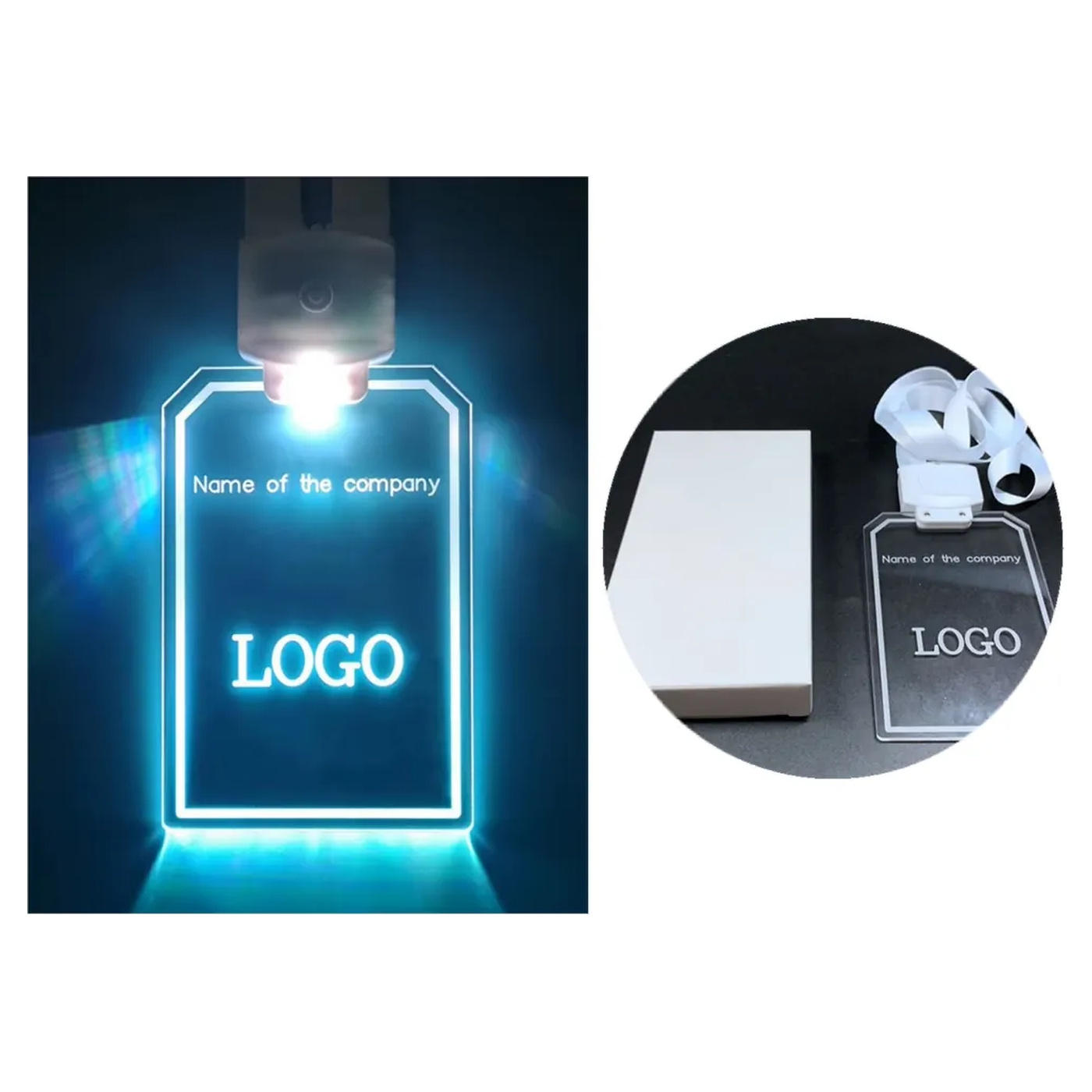LED Work Card Name Tag with Lanyard