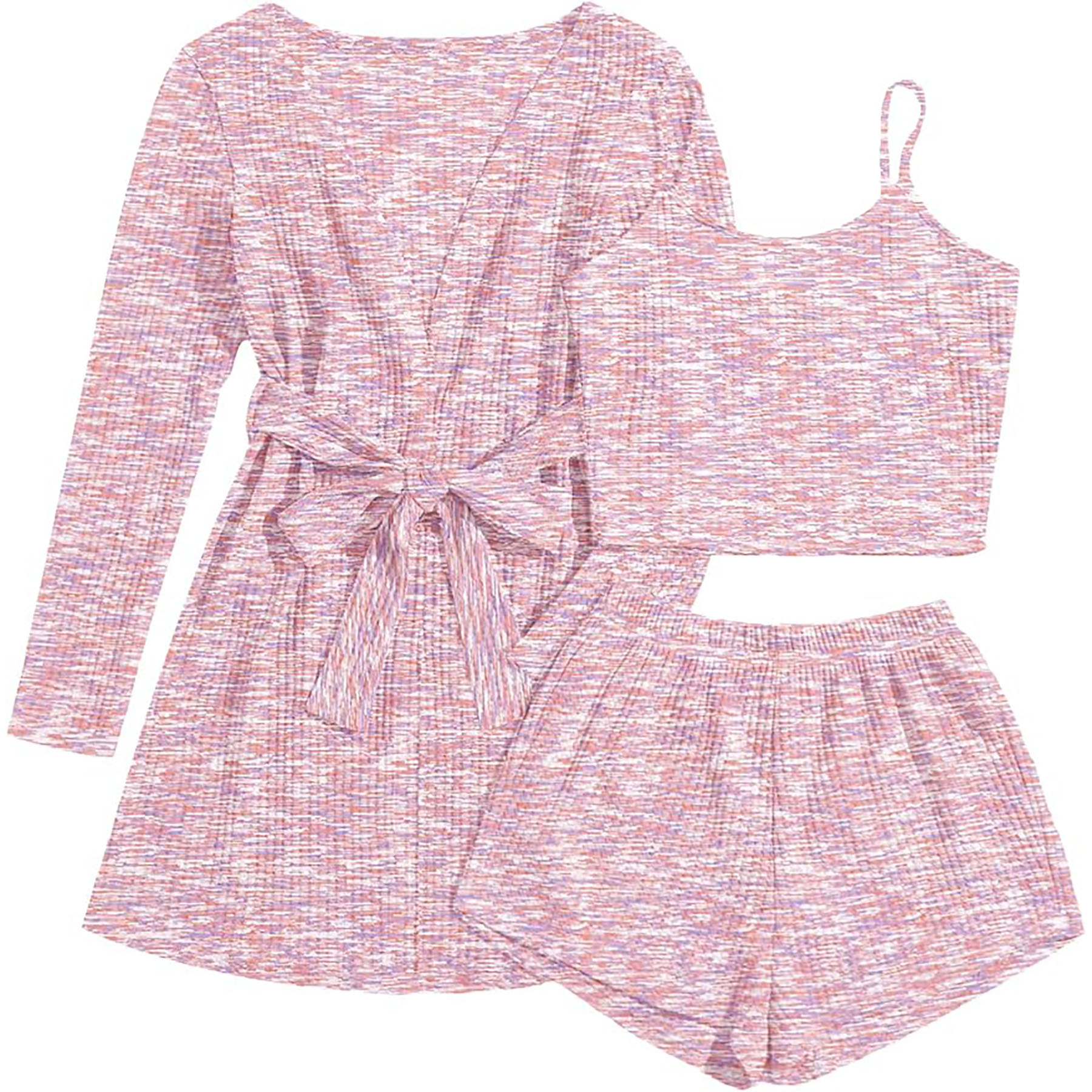  Womens 3 Piece Waffle Knit Pajama 41