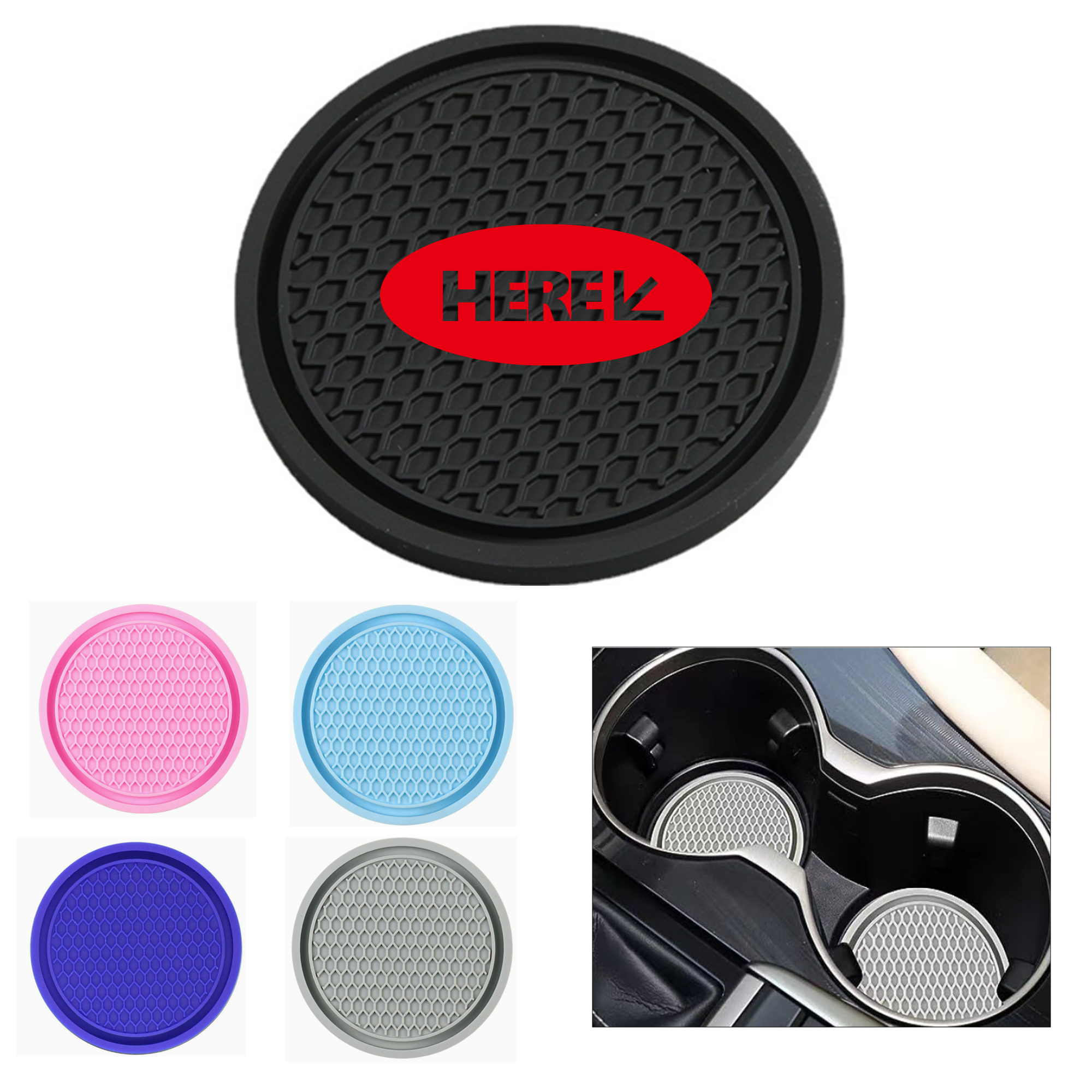 Solid Color PVC Soft Rubber Car Coaster