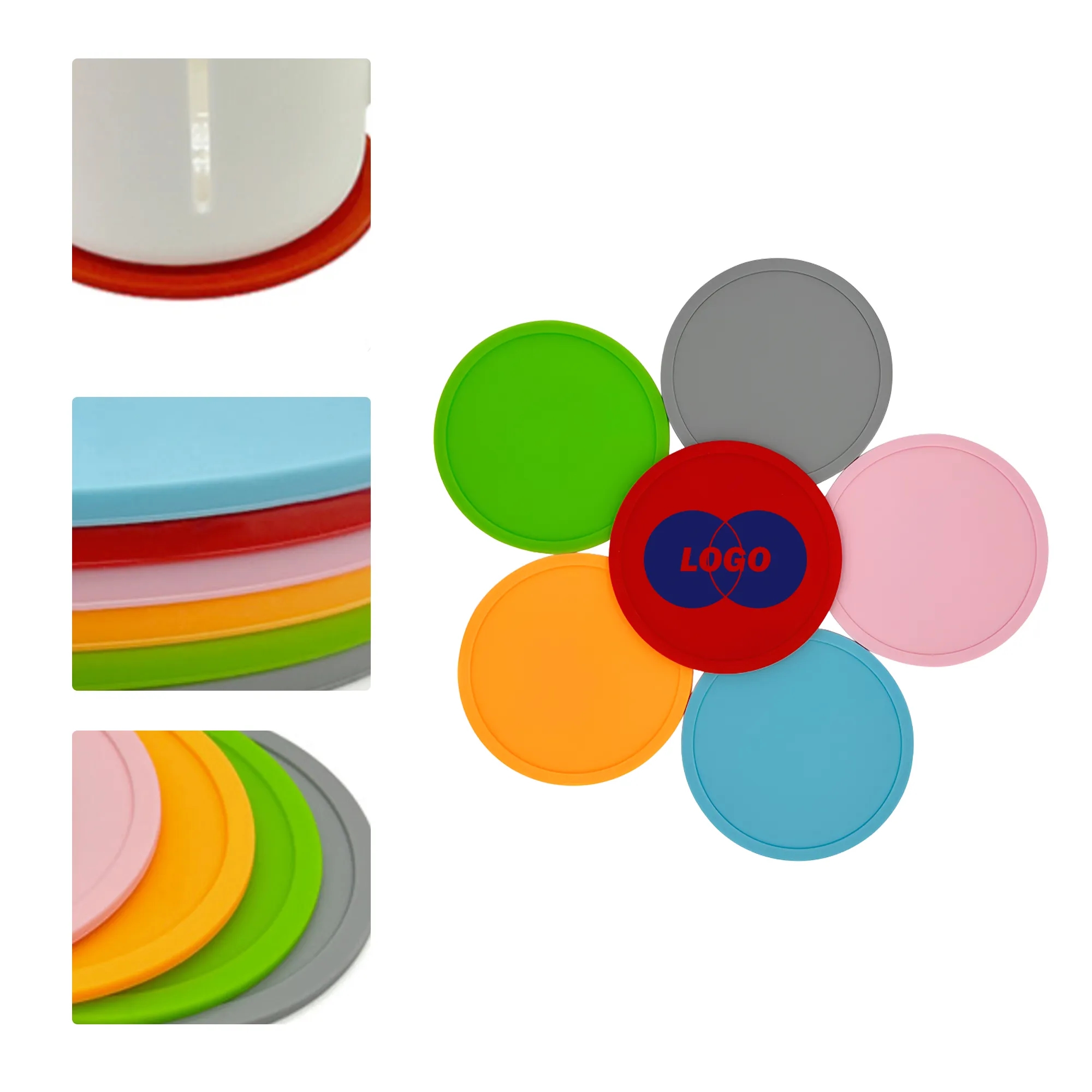 MOQ50 Silicone Waterproof Coaster