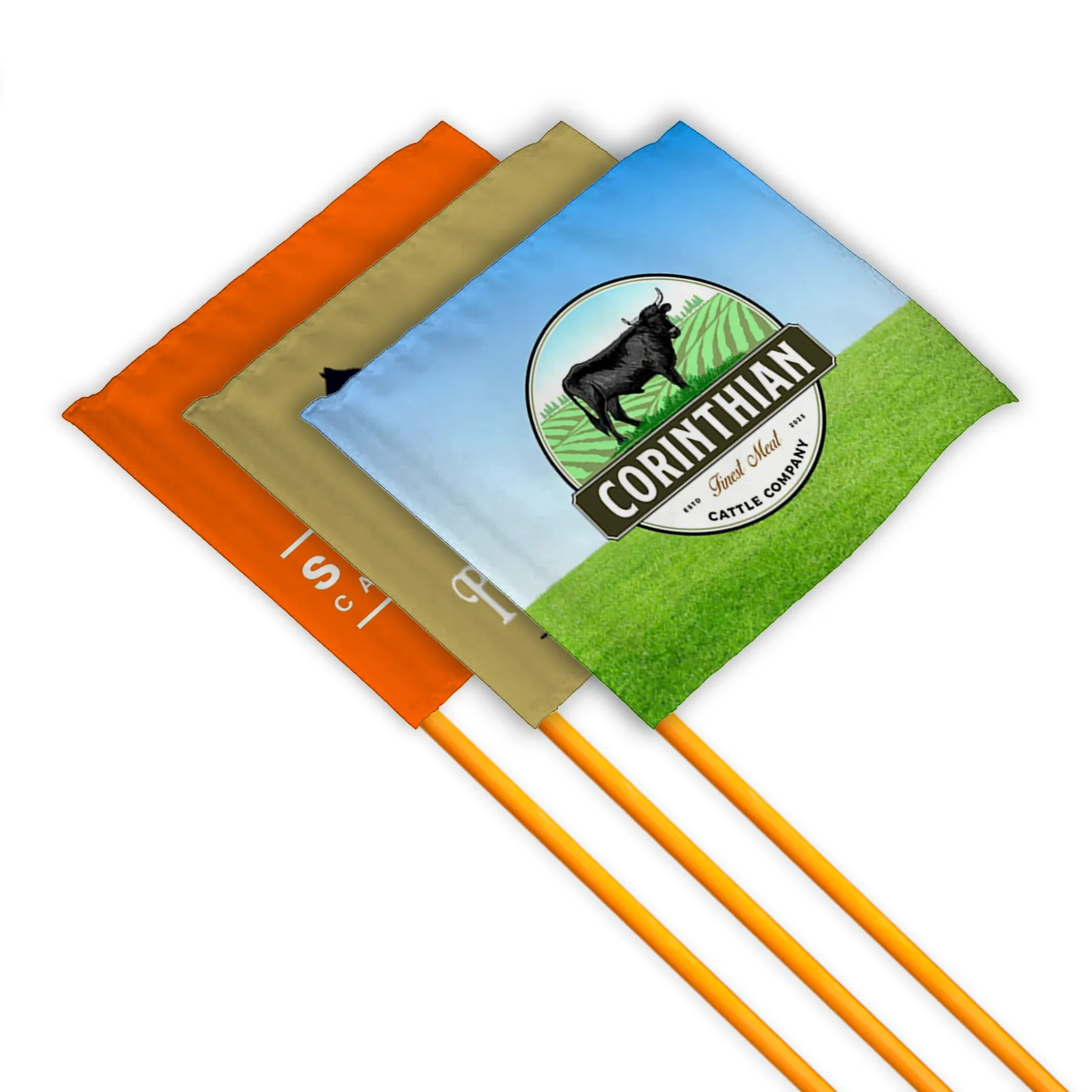 51" Orange Whip Rod With 12"x12" Custom Digital Flag 11