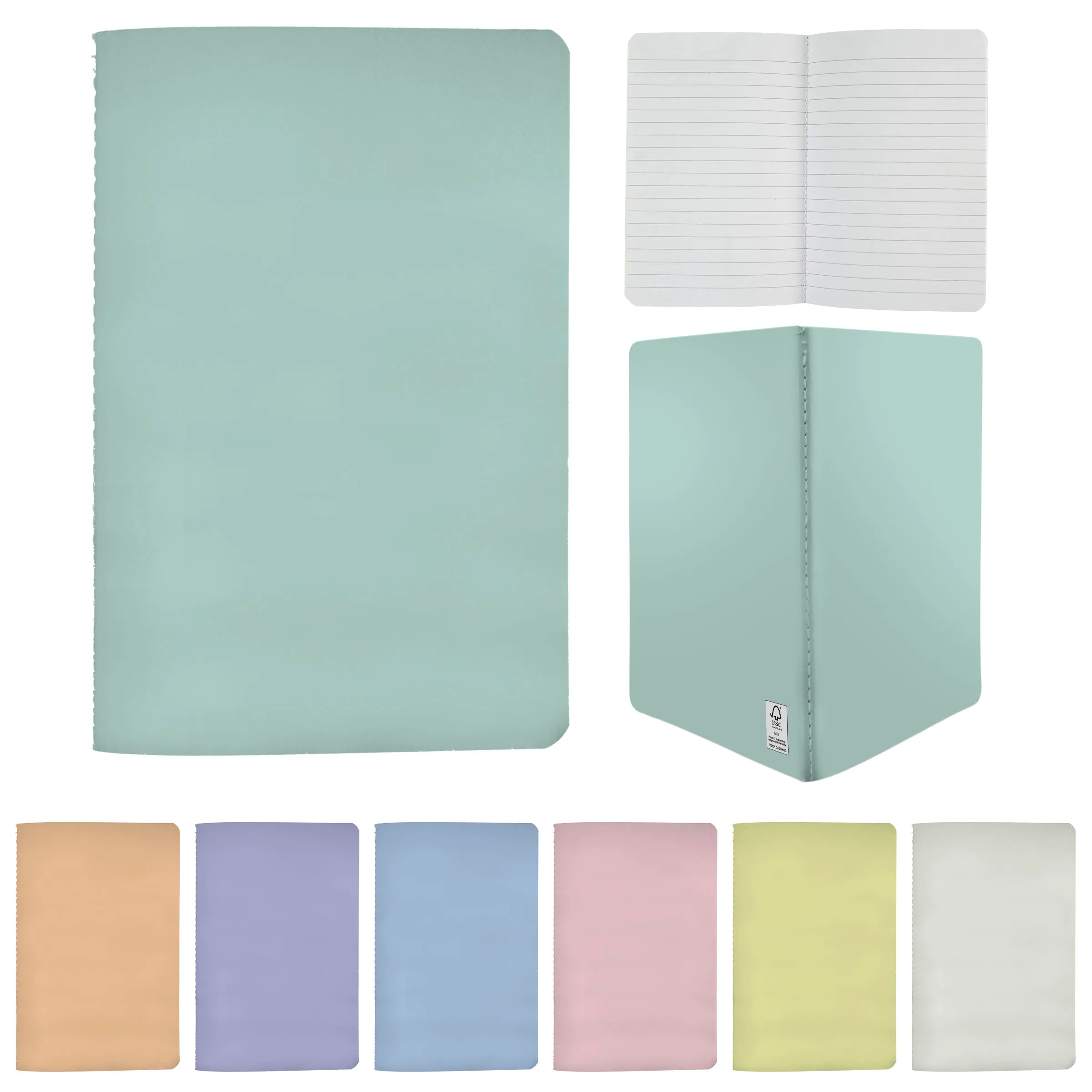 5" x 7" Pastel Sewn Paper Cover Notebook 10