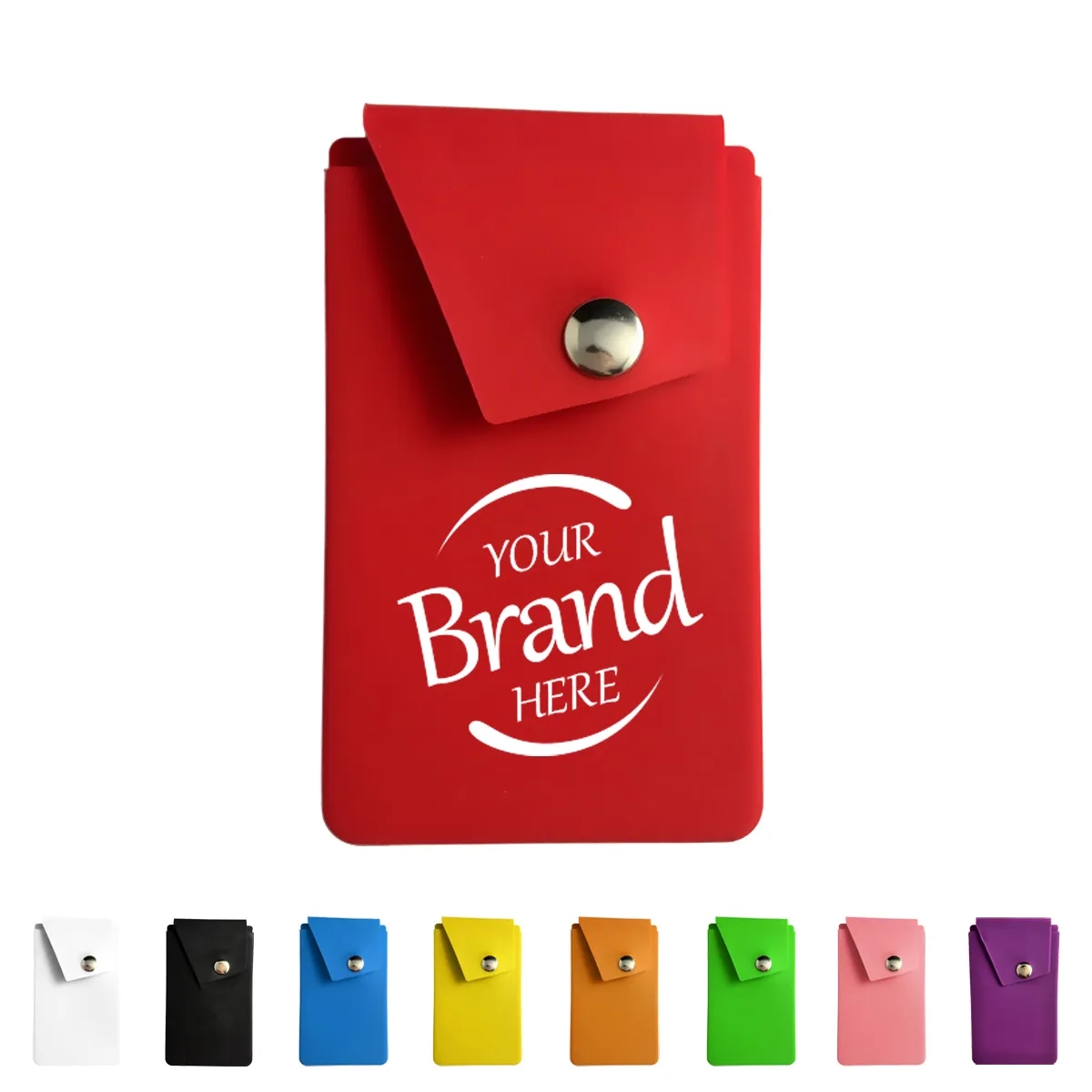 Silicone Phone Wallet Stand Button Pocket