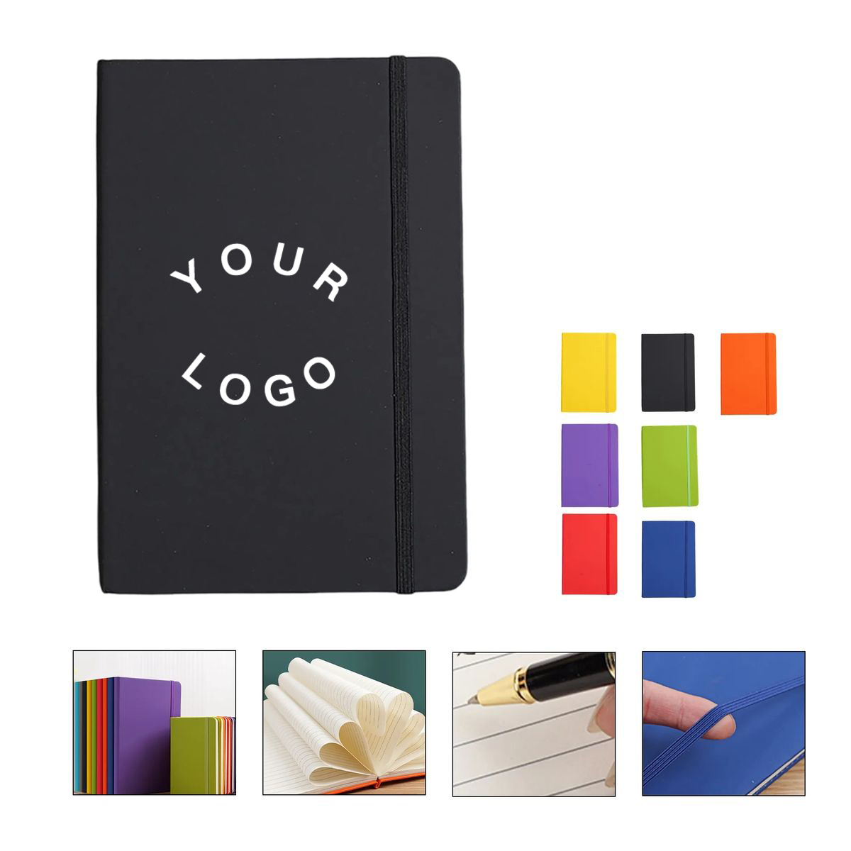 Portable A5 Journal Notebook with Bookmark Ribbon