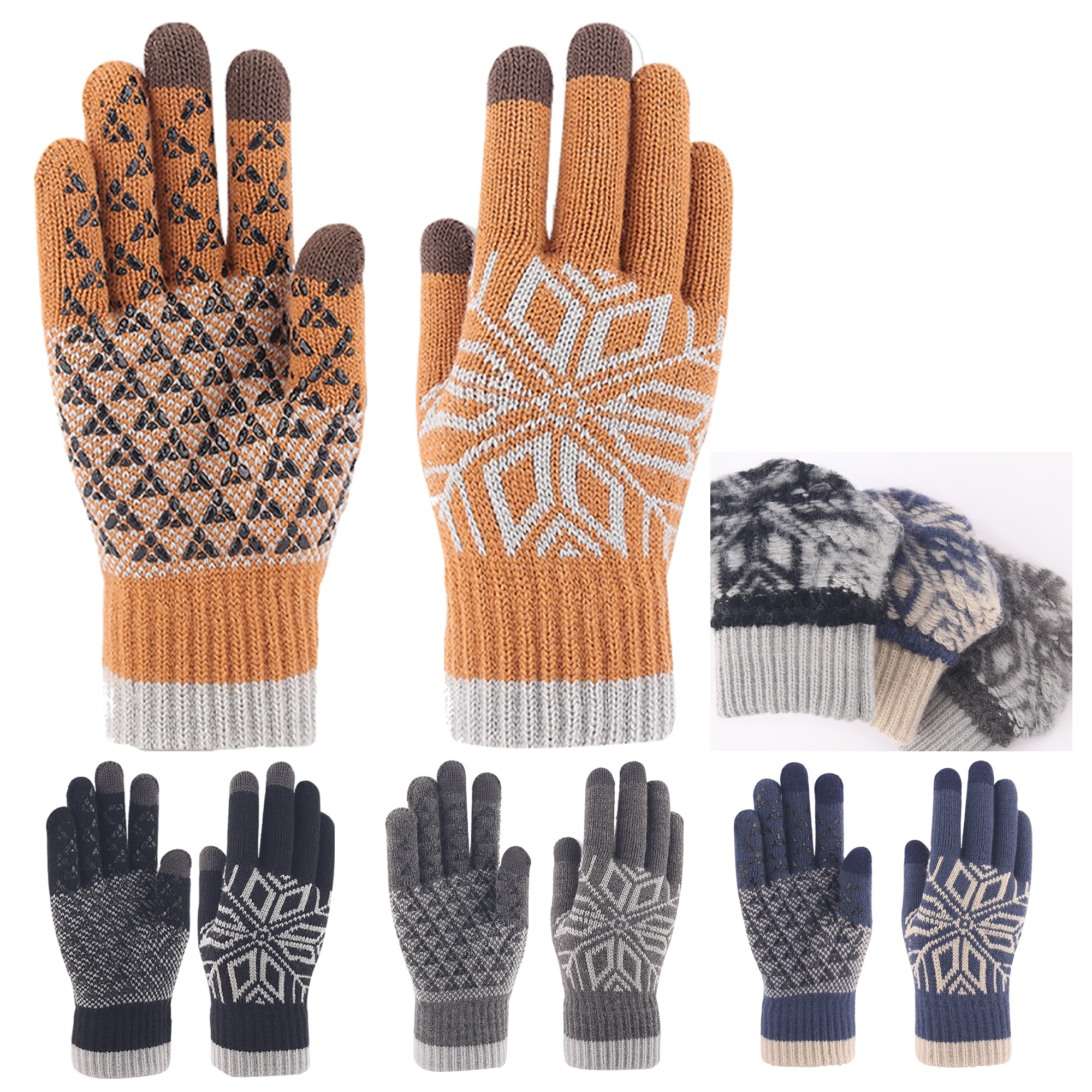 Thickened Non-Slip Warm Touch Screen Gloves 3