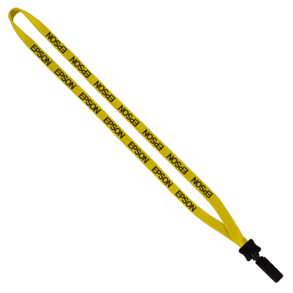 1/2" Cotton Lanyard with Plastic Clamshell & Bulldog Clip