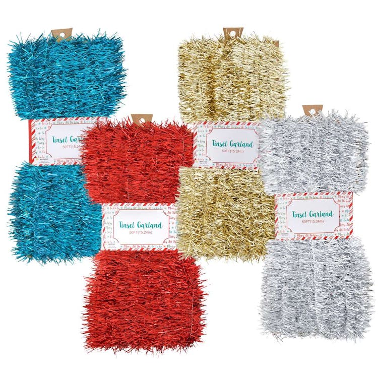 Christmas Garland Tinsel 50 Ft - Assorted 2