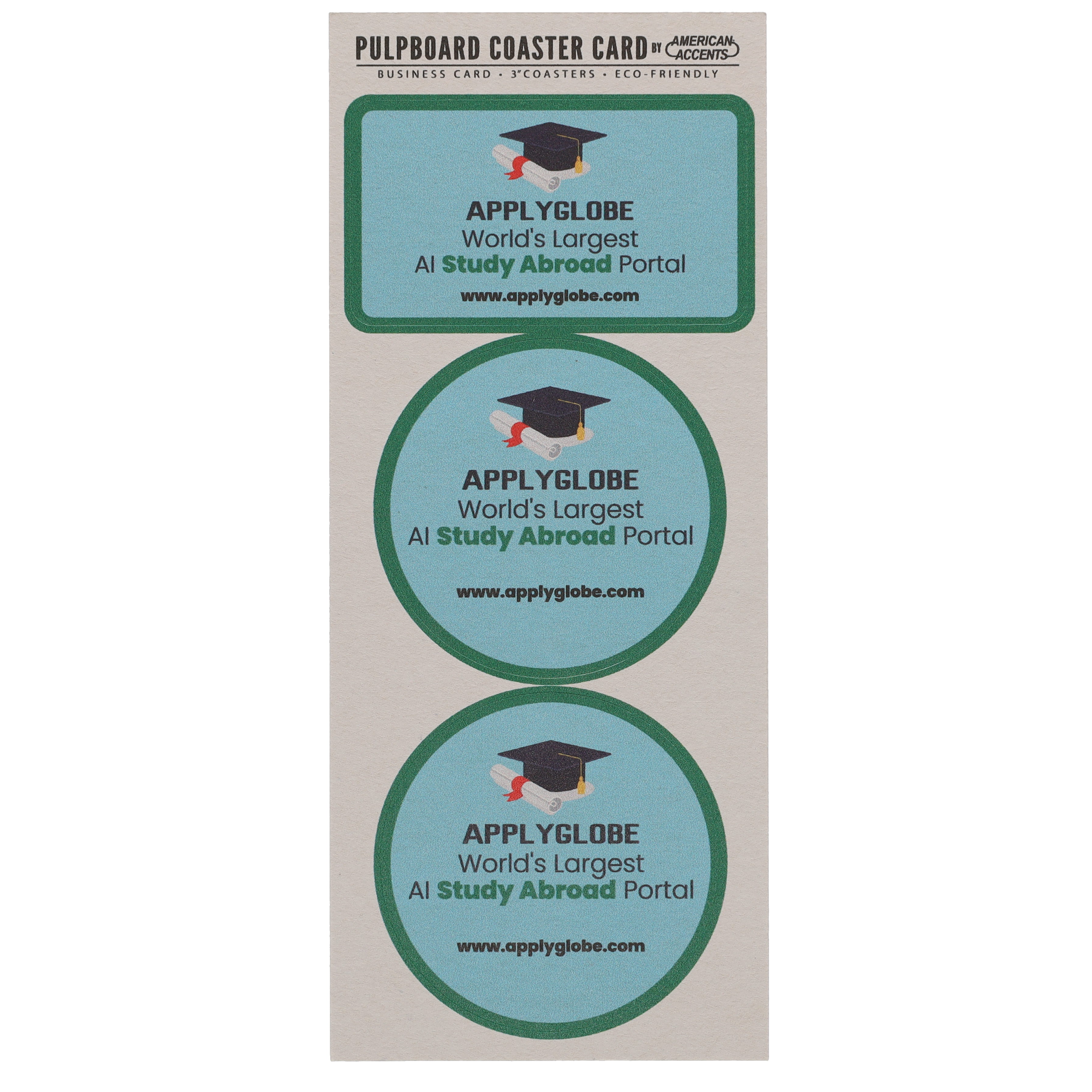 Coaster Card Pulpboard 35 pt 1/2 Size Card 3.875" x 9.250" Digital Print 5
