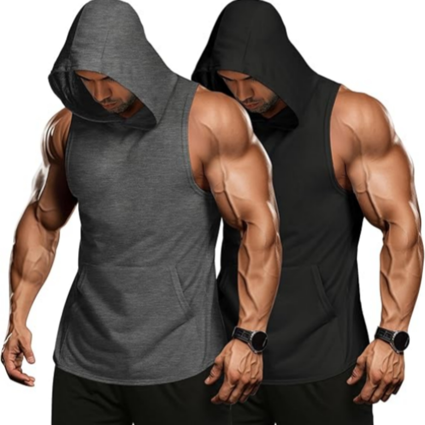 Workout Hoodie Muscle Fitting Sleeveless Shirt 6