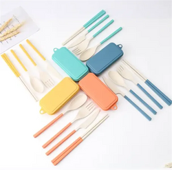 Foldable Wheat Straw Cutlery Set