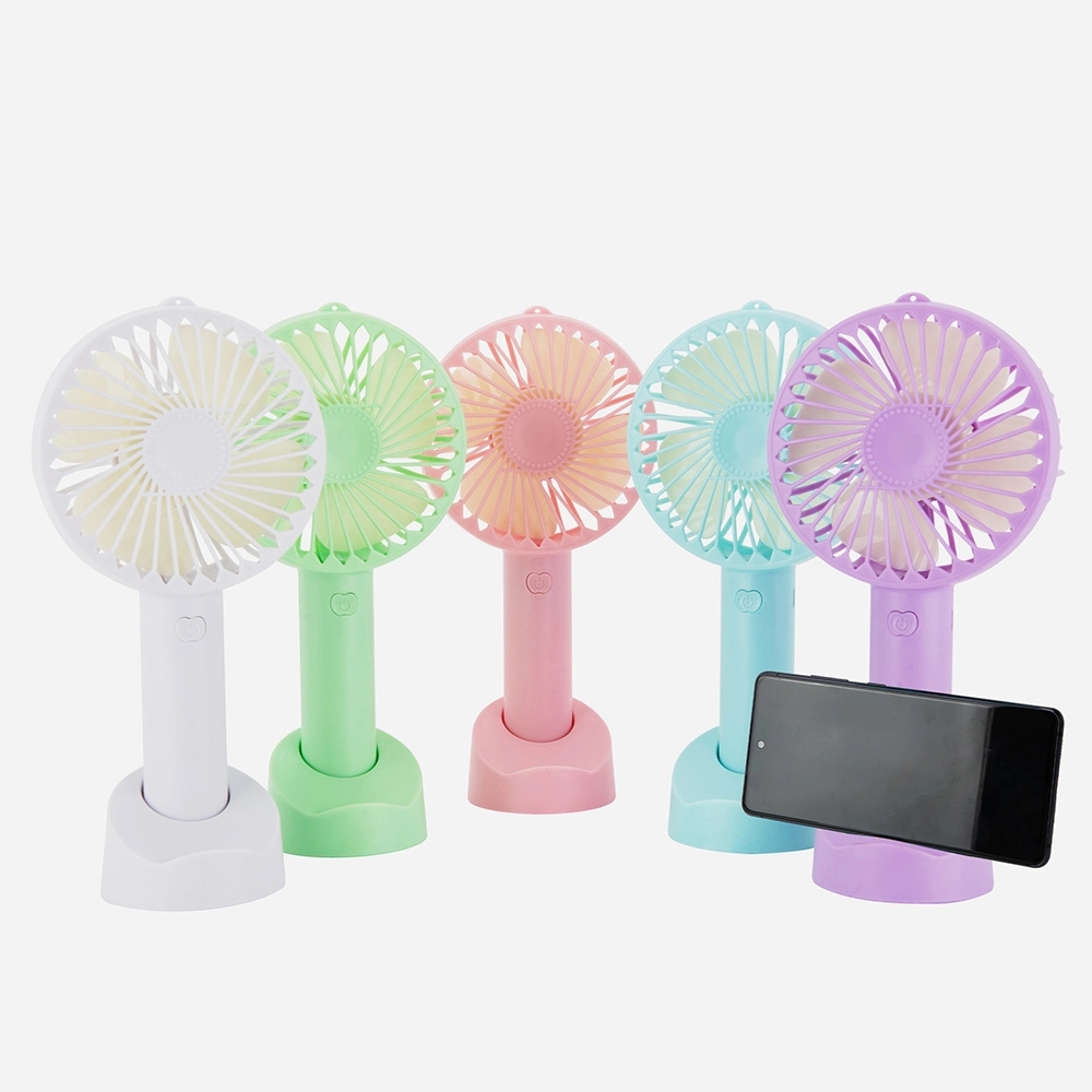 Travel Mini Handheld Fan with Phone Holder Base
