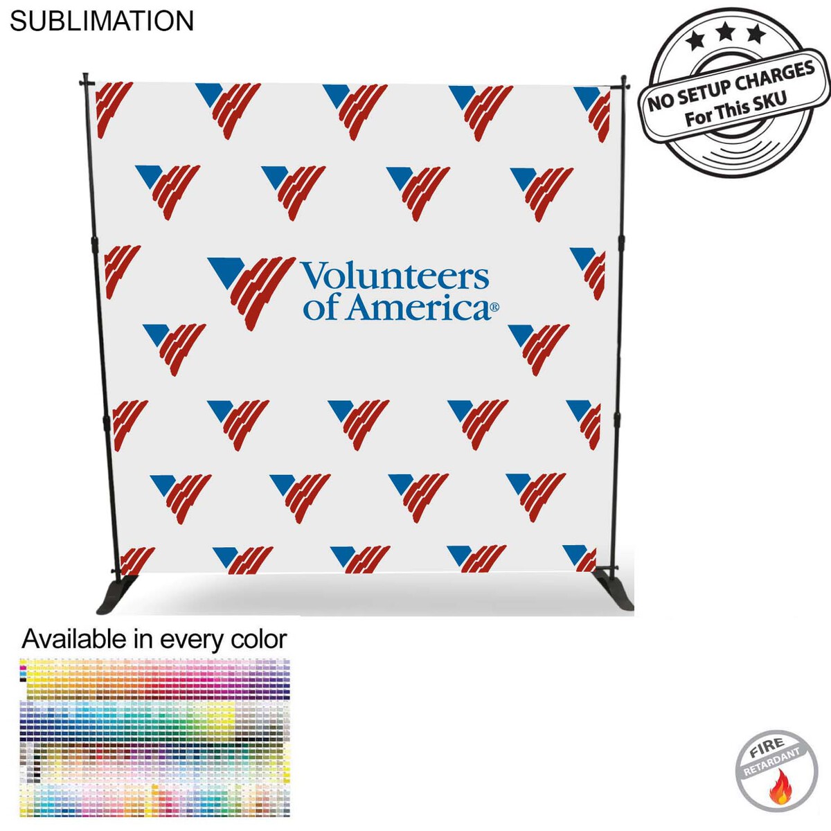 fiel Volunteer Non-for-profit 8' Backdrop Media Wall with Full Color Graphics Photos NO SETUP CHARGE #SU729-14