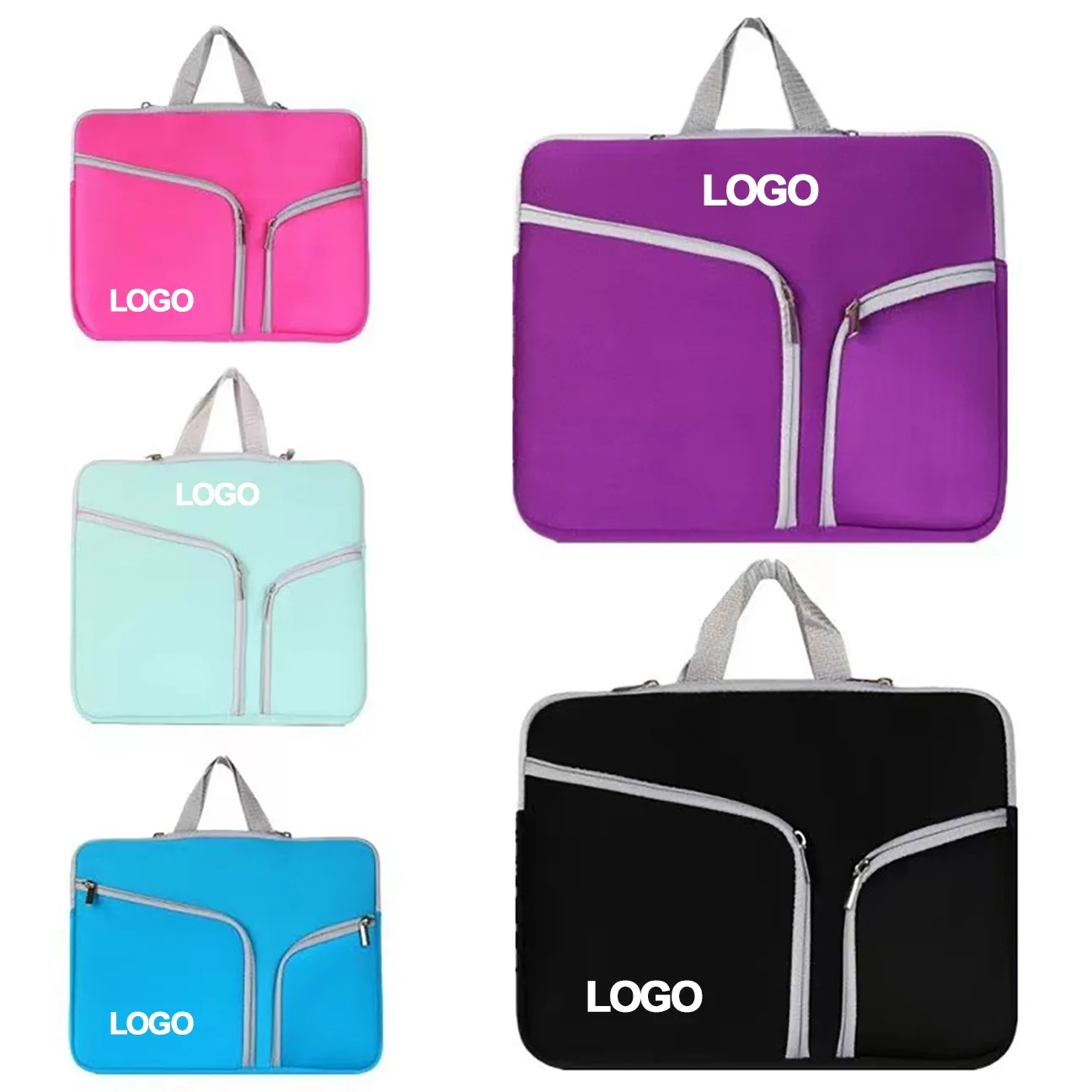 14" Dual Pockets Laptop Sleeve with handles