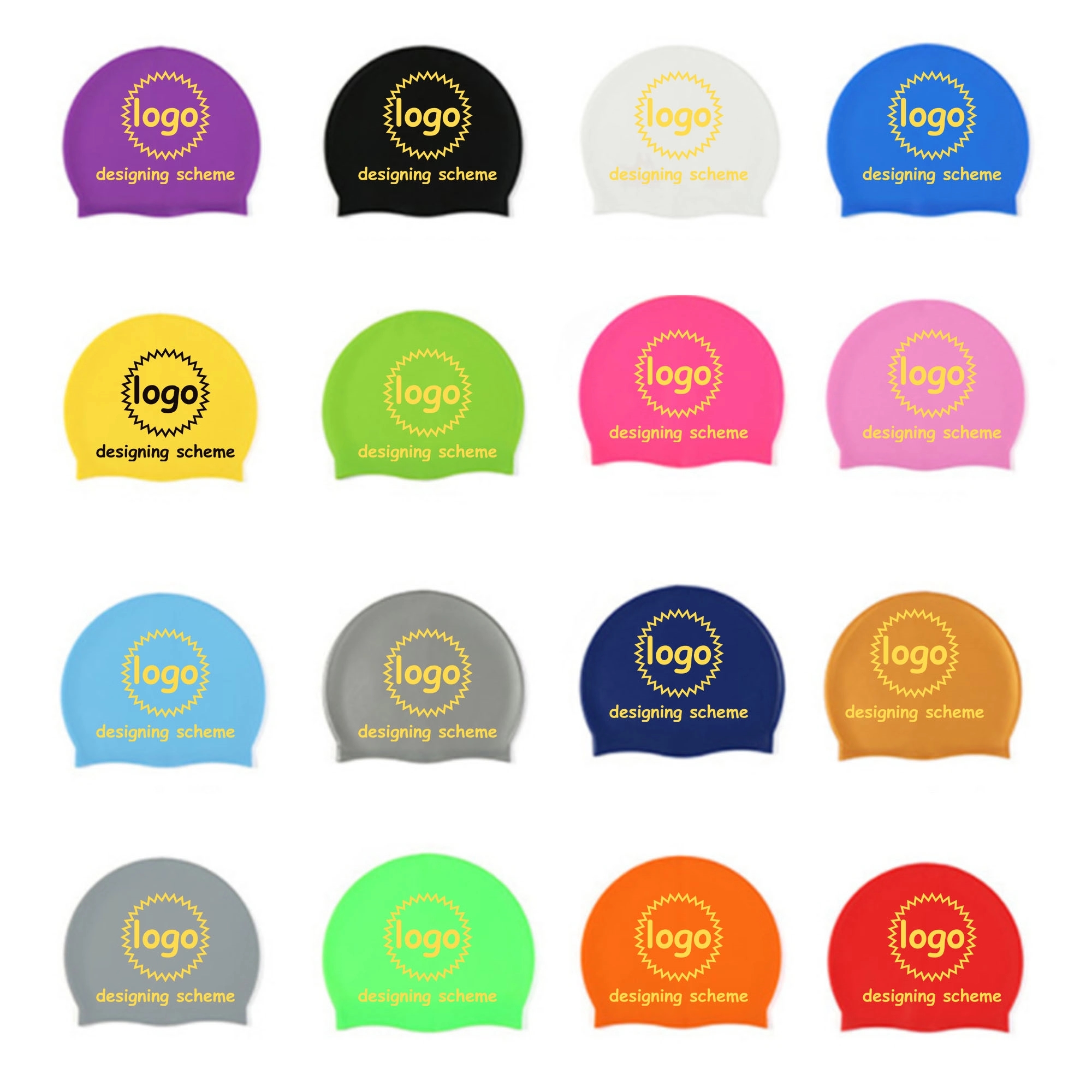 60g Silicone Swim Caps MOQ 100PCS 4