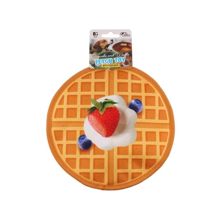Pancake & Waffle Dog Fetch Toy with Squeaker 3