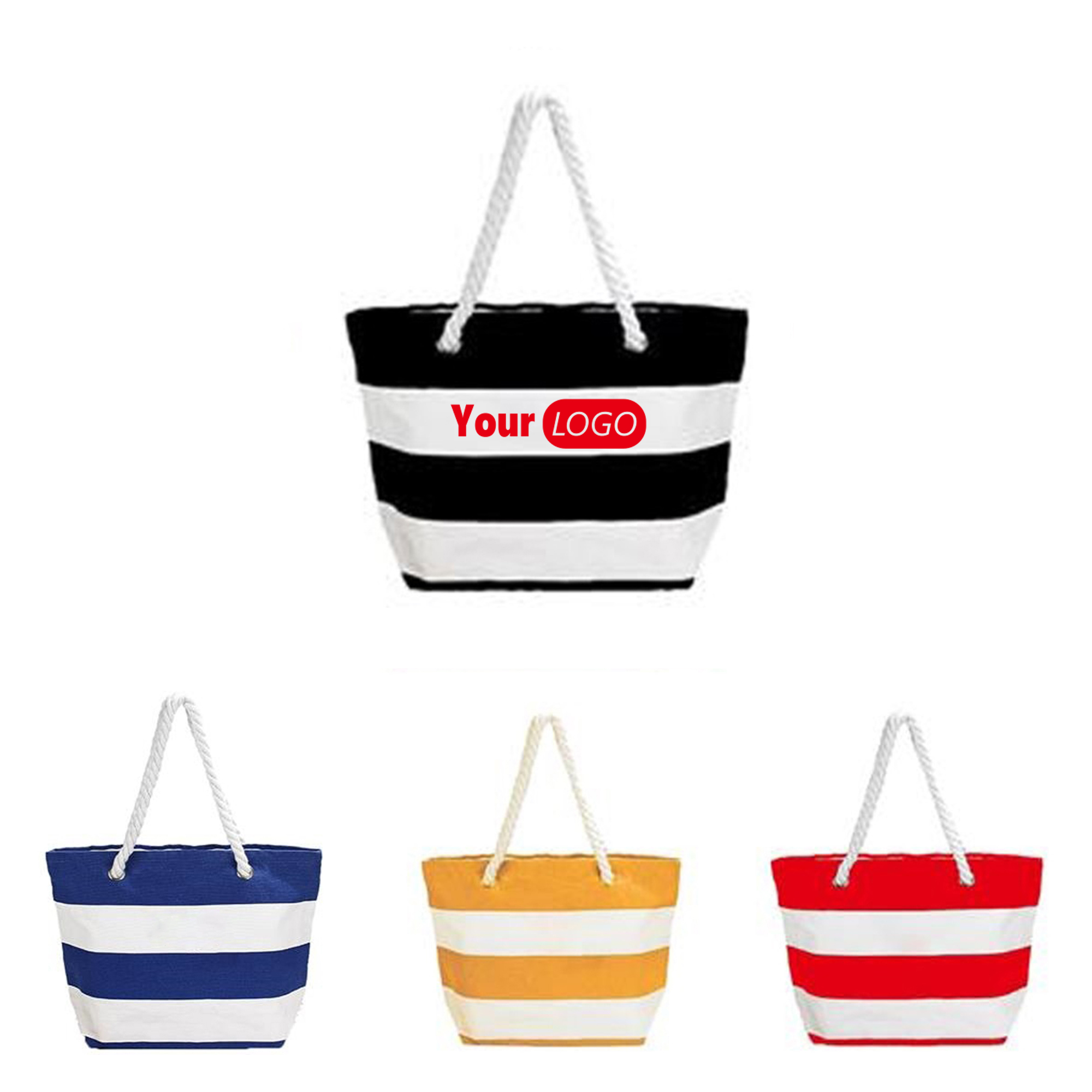 Large Capacity Beach Canvas Tote Bag, custom tote bag with logo imprint 2