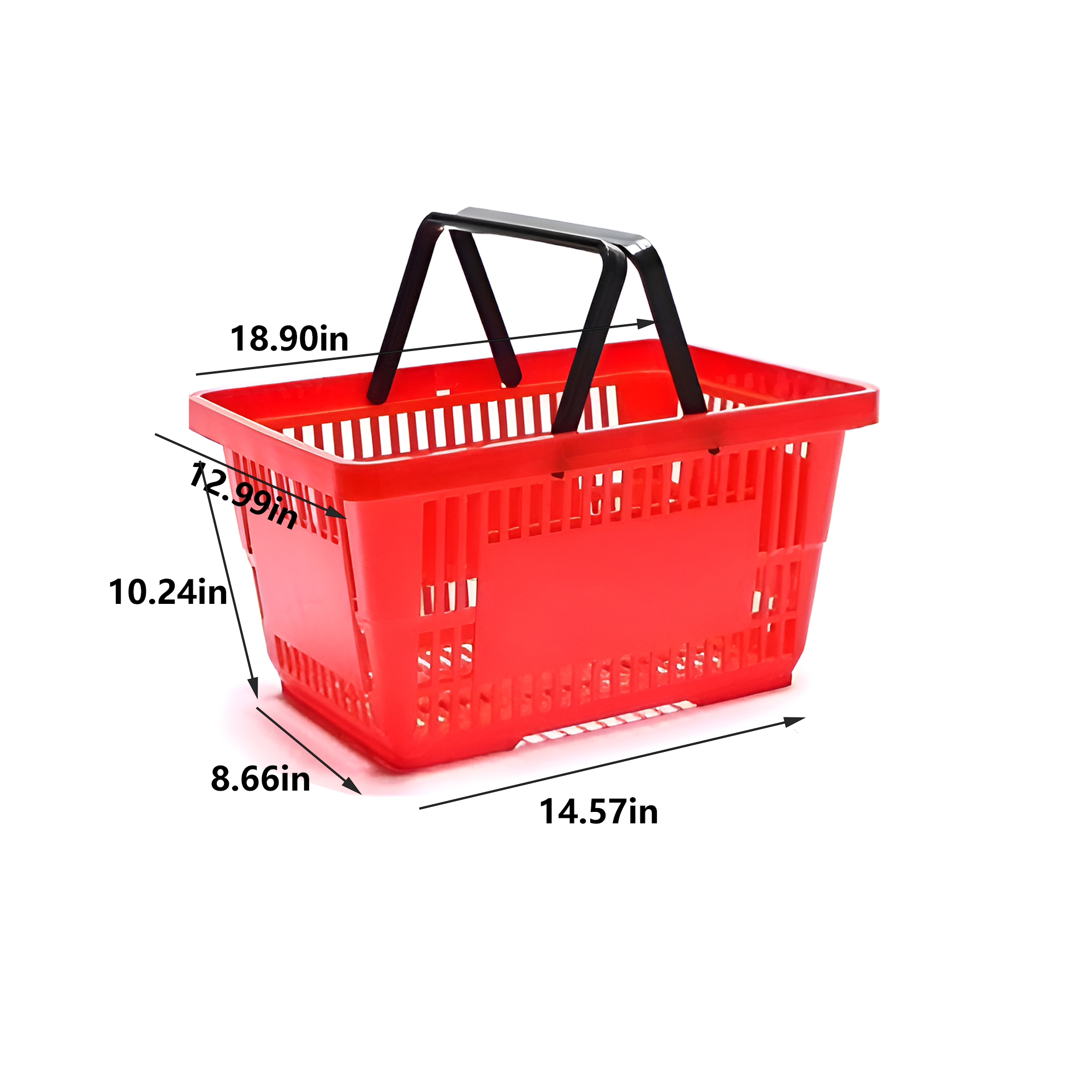 2 Handle Plastic Shopping Basket 4