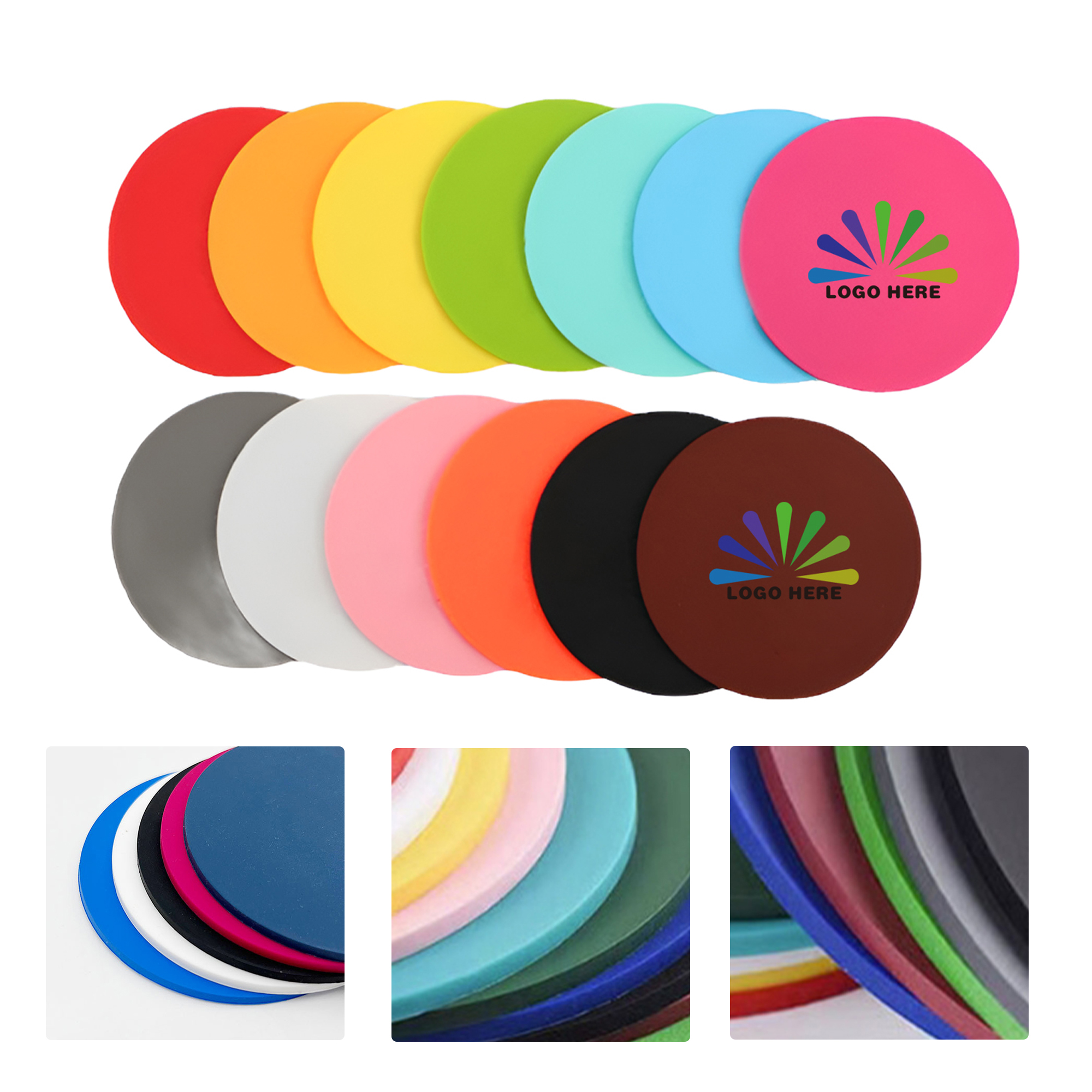 MOQ50 Custom PVC Non-Slip Coaster With Logo 2