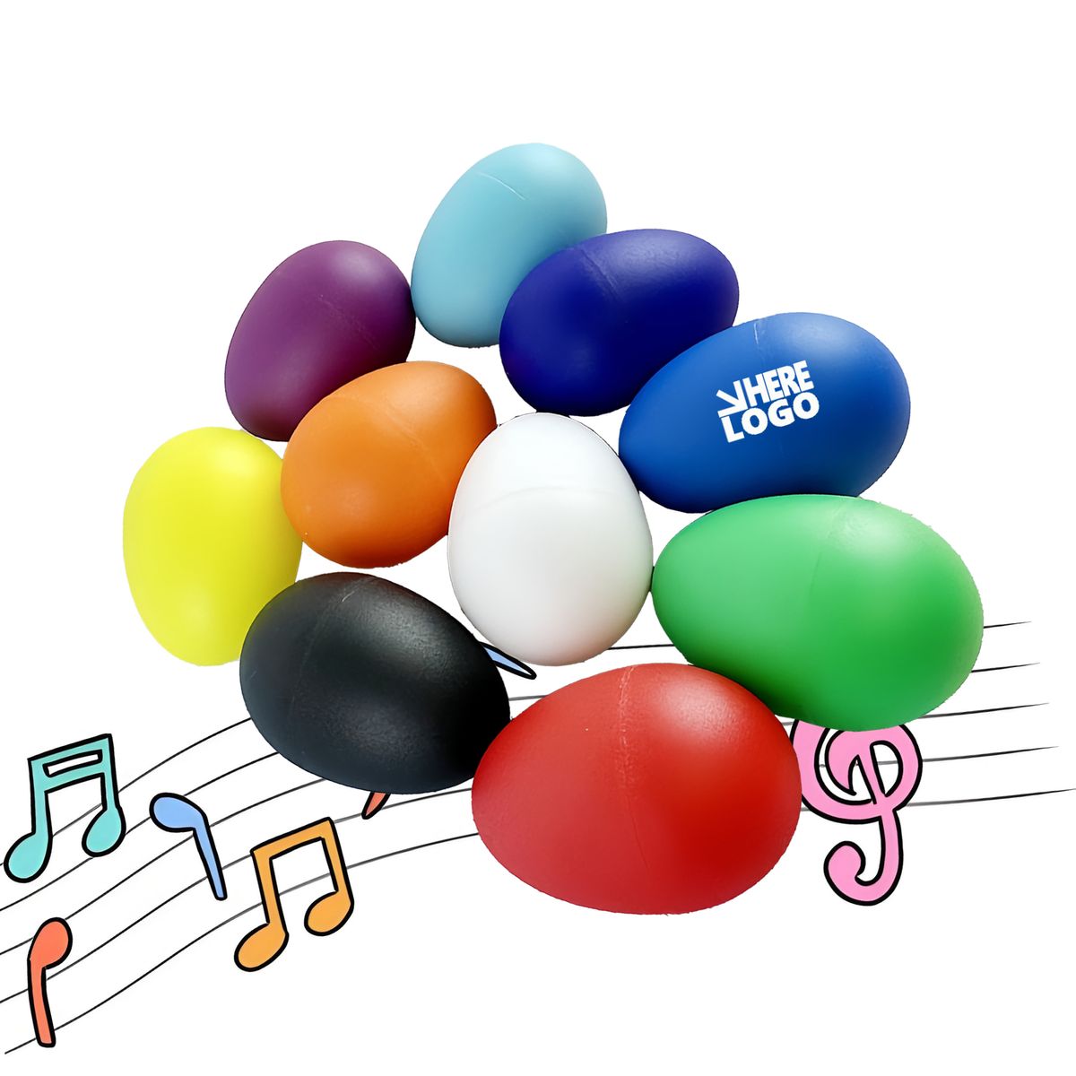 Colorful Plastic Music Eggs - PGRHU1231 | Caden Concepts