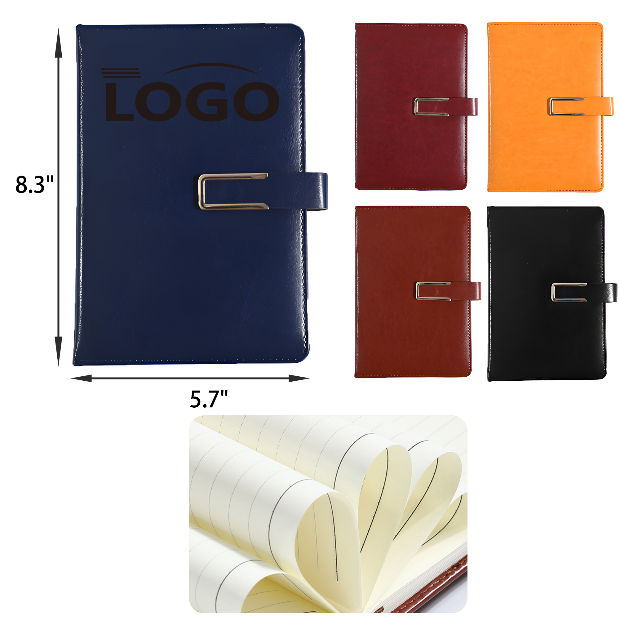 Elegant A5 Magnetic Buckle Leather Notebook