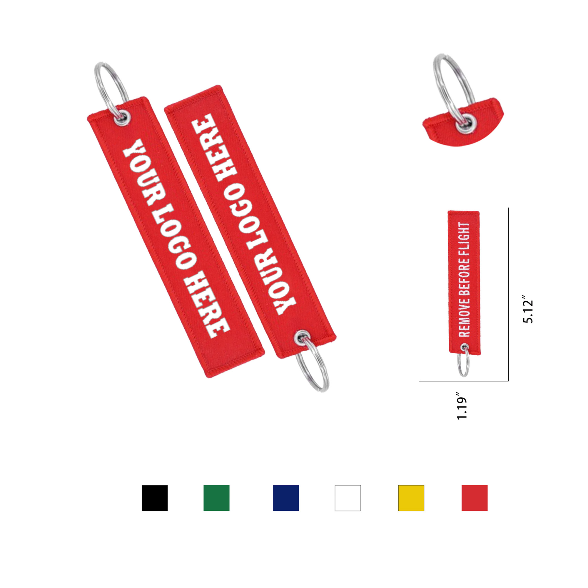 Personalized Embroidered Keychain Flight Fashon Key Tag