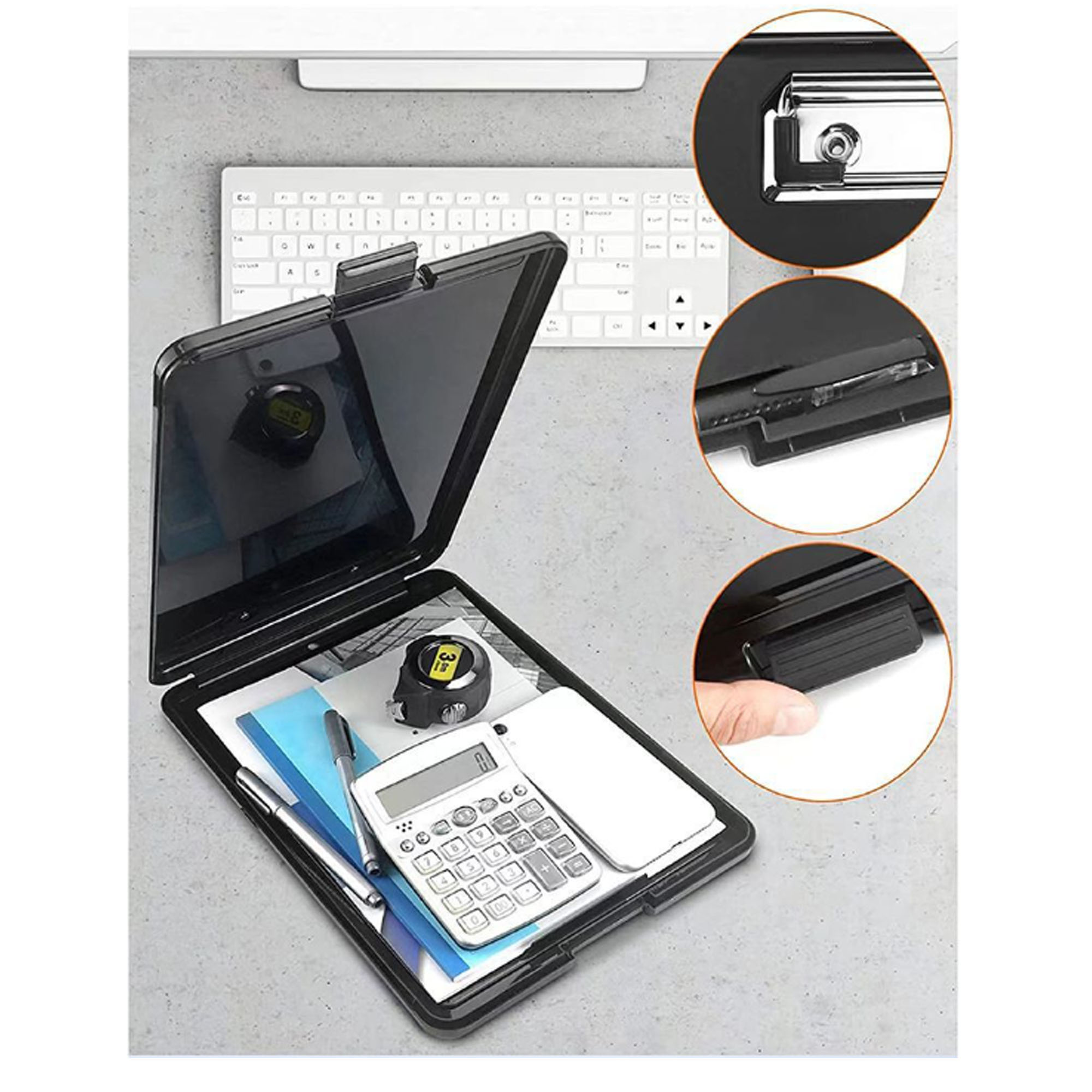 Solid Color Plastic Clipboard with Hook and File Holder Clamp 8