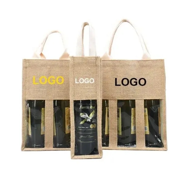 Custom logo eco friendly wine bottle bag