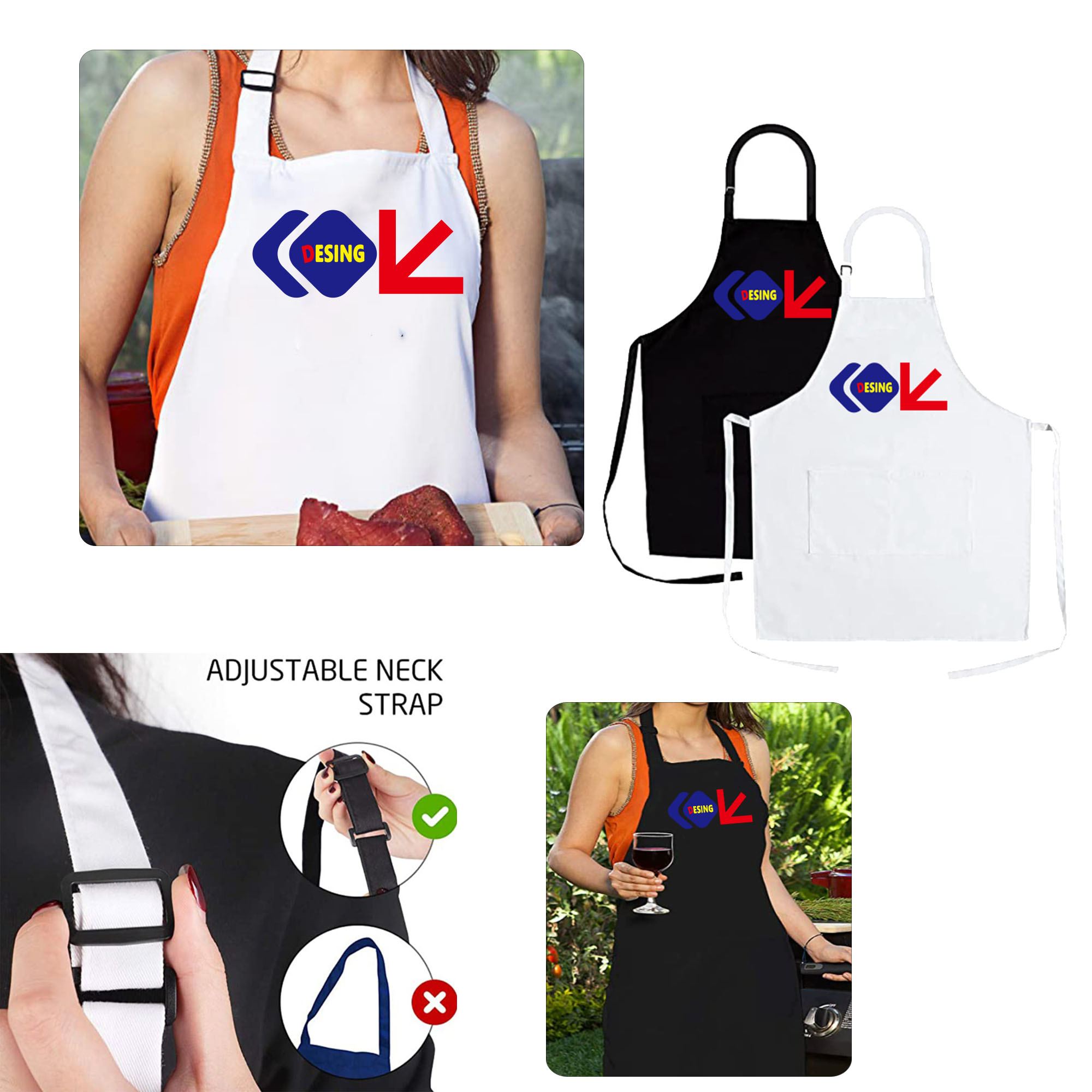Polyester Adjustable Collar Apron