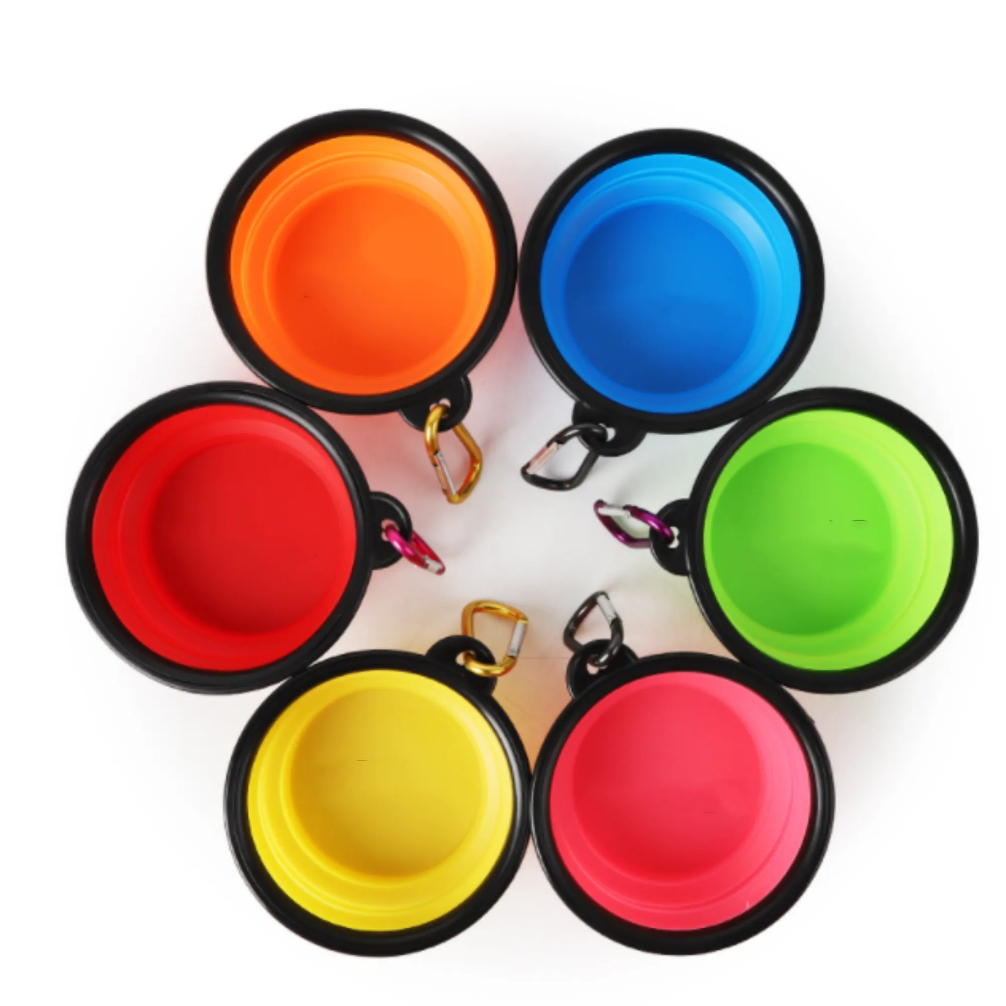 Full Color Collapsible Silicone Dog Bowls MOQ 100 PCS 7