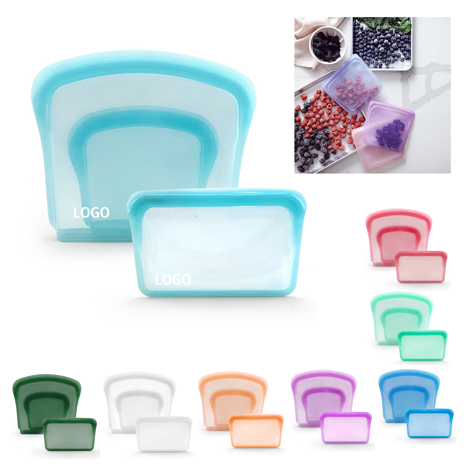  Silicone Reusable Food Storage Sandwich Bag 18