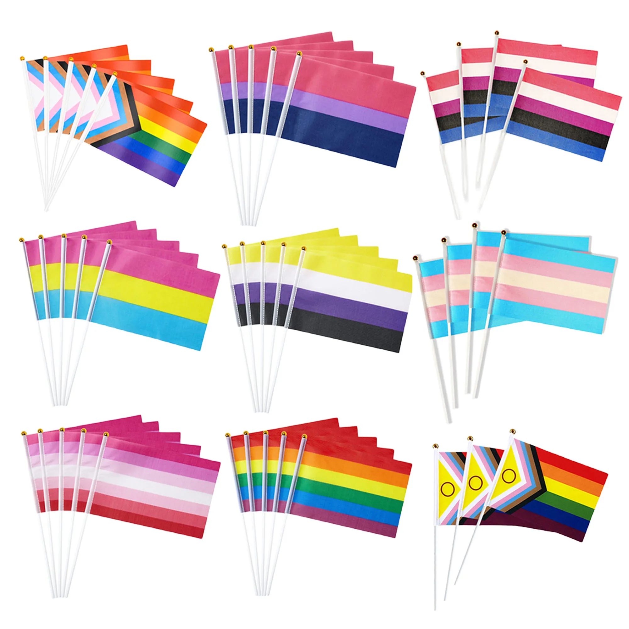 Handheld Rainbow Stick Flag Rush Service 9