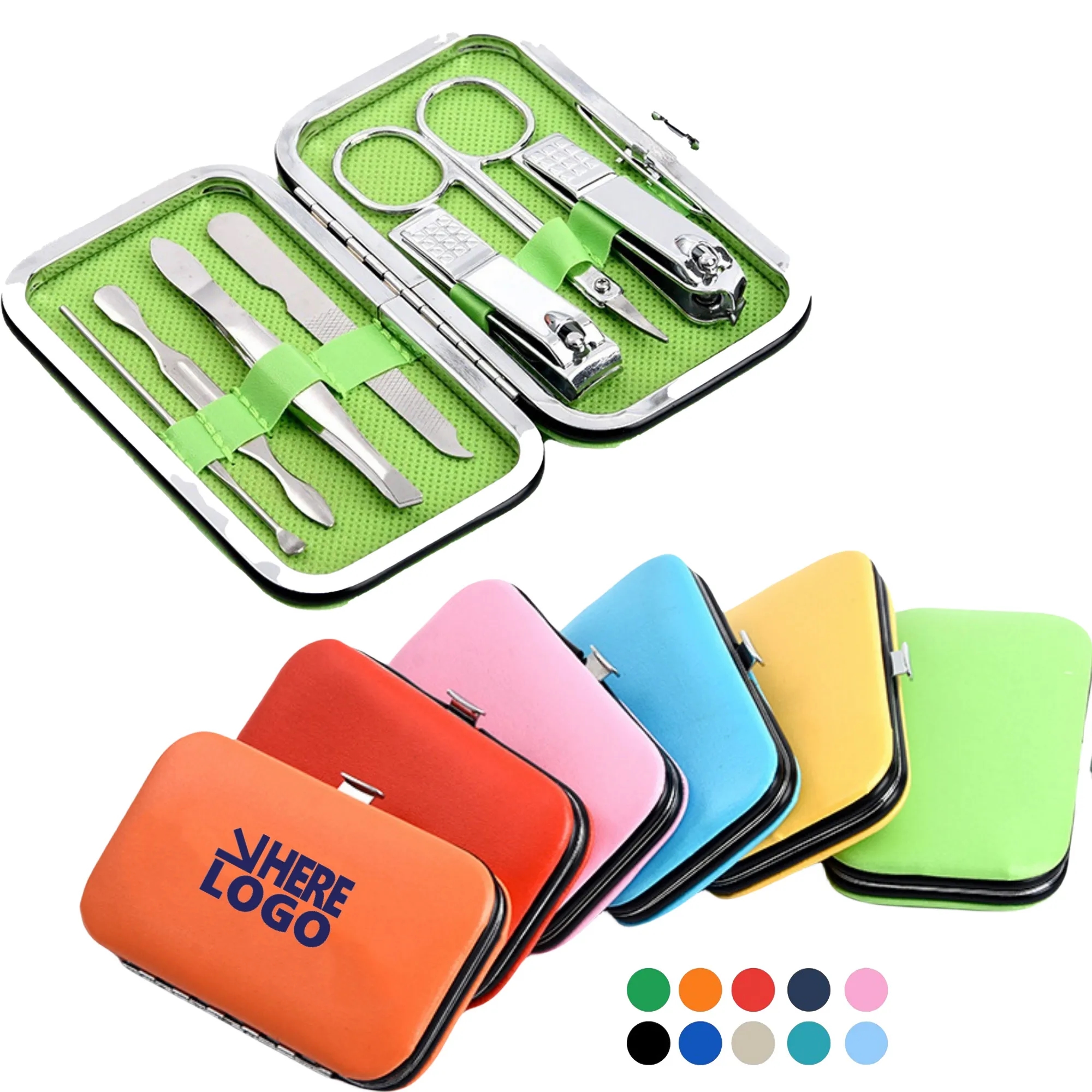 MOQ 20 PCS 7in 1Staiiless Seel Nail Clipper Set Manicure Kit 9