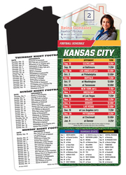 Magna-Card House Shape Magnet Football Schedules (3.5x9)