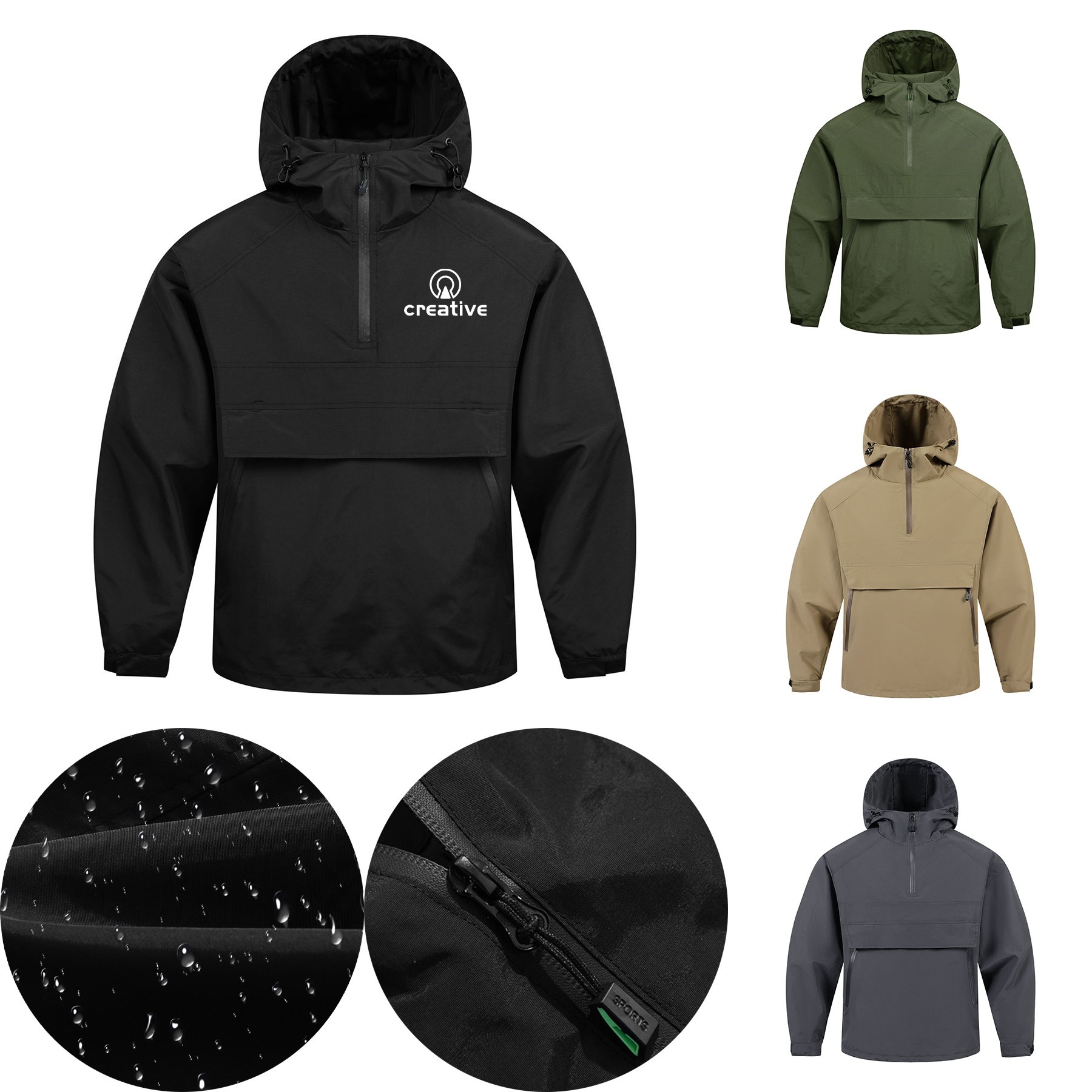 Windbreaker Packable Rain Jacket