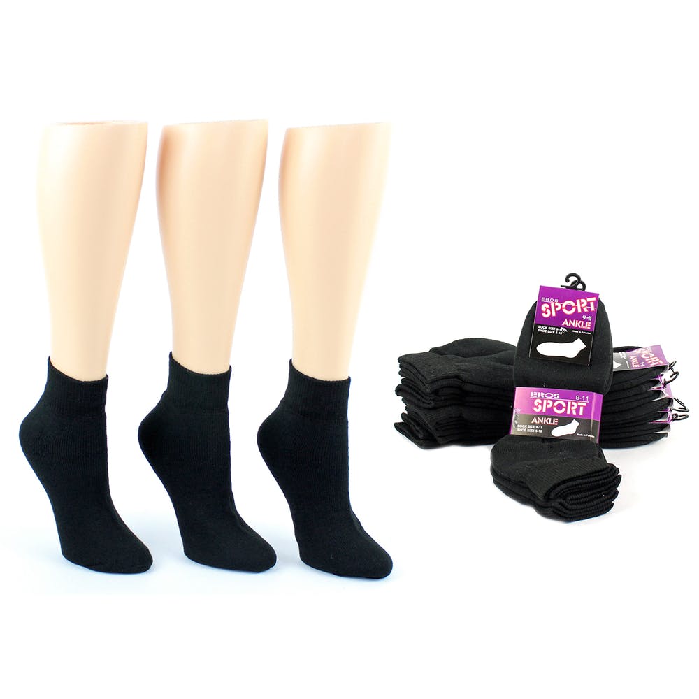 Women's Ankle Socks - Size 9-11 Black 3
