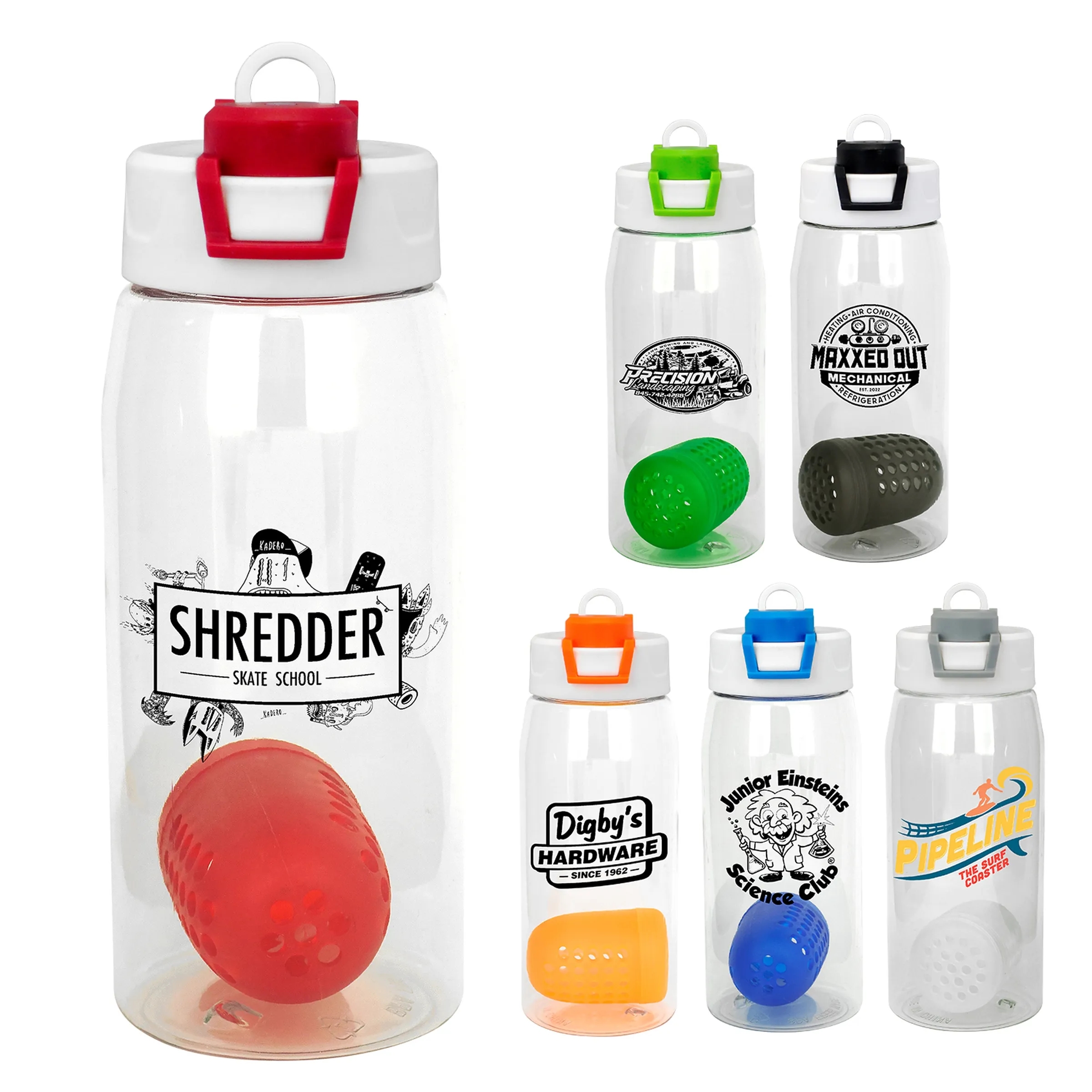 Two Tone Pop Up 25 oz. Recycled Bottle with Floating Infuser 1