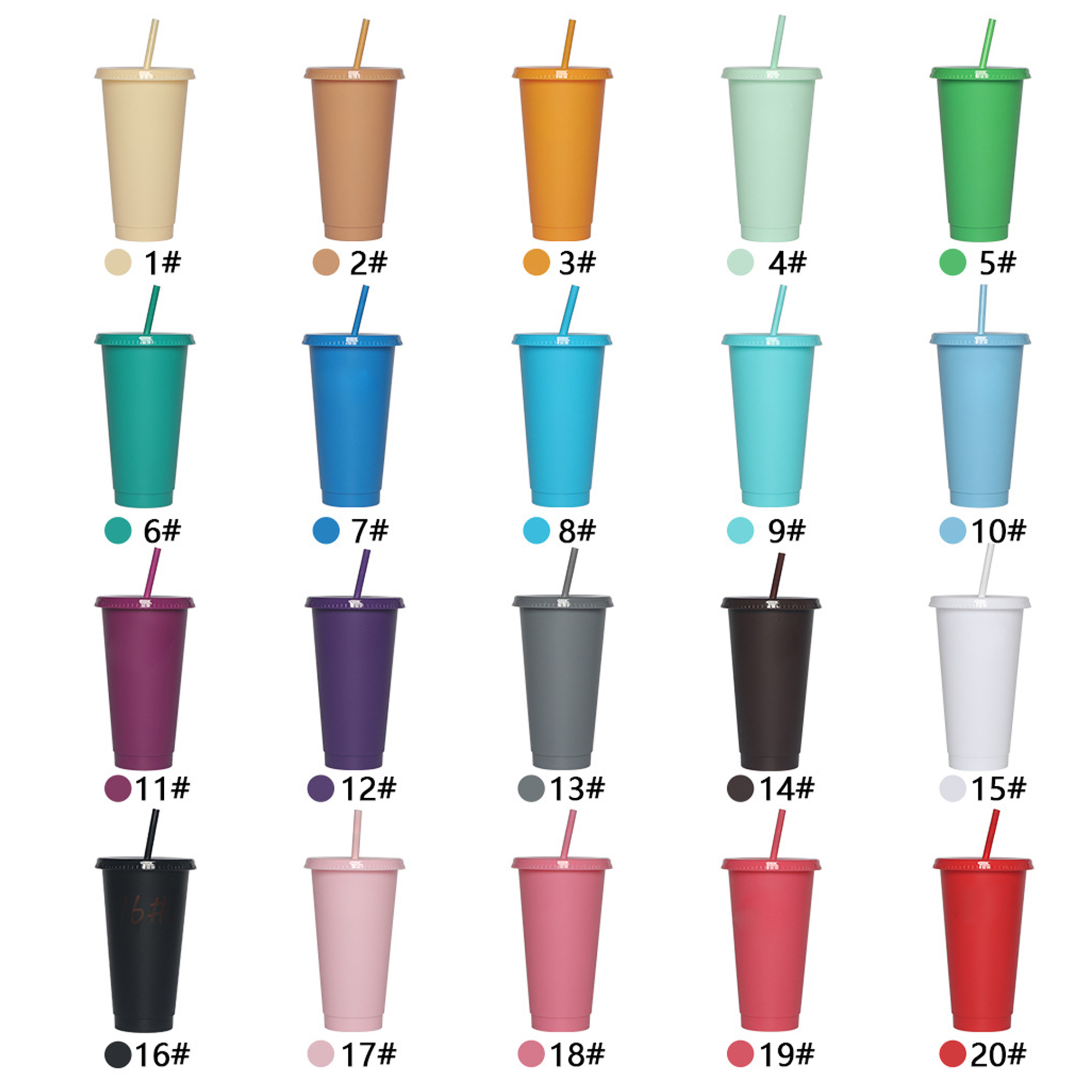 Durable Plastic Straw Stadium Drinking Cup 13