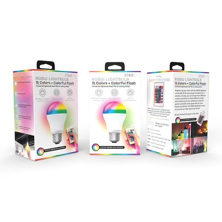 RGBW LED Lightbulb - Remote Color Effects 3