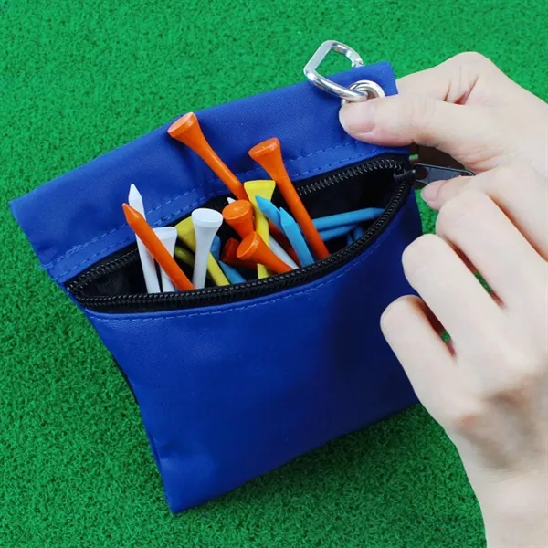 Custom Compact Golf Tee Pouch Bag with Carabiner Clip — Course Organization Essential 6