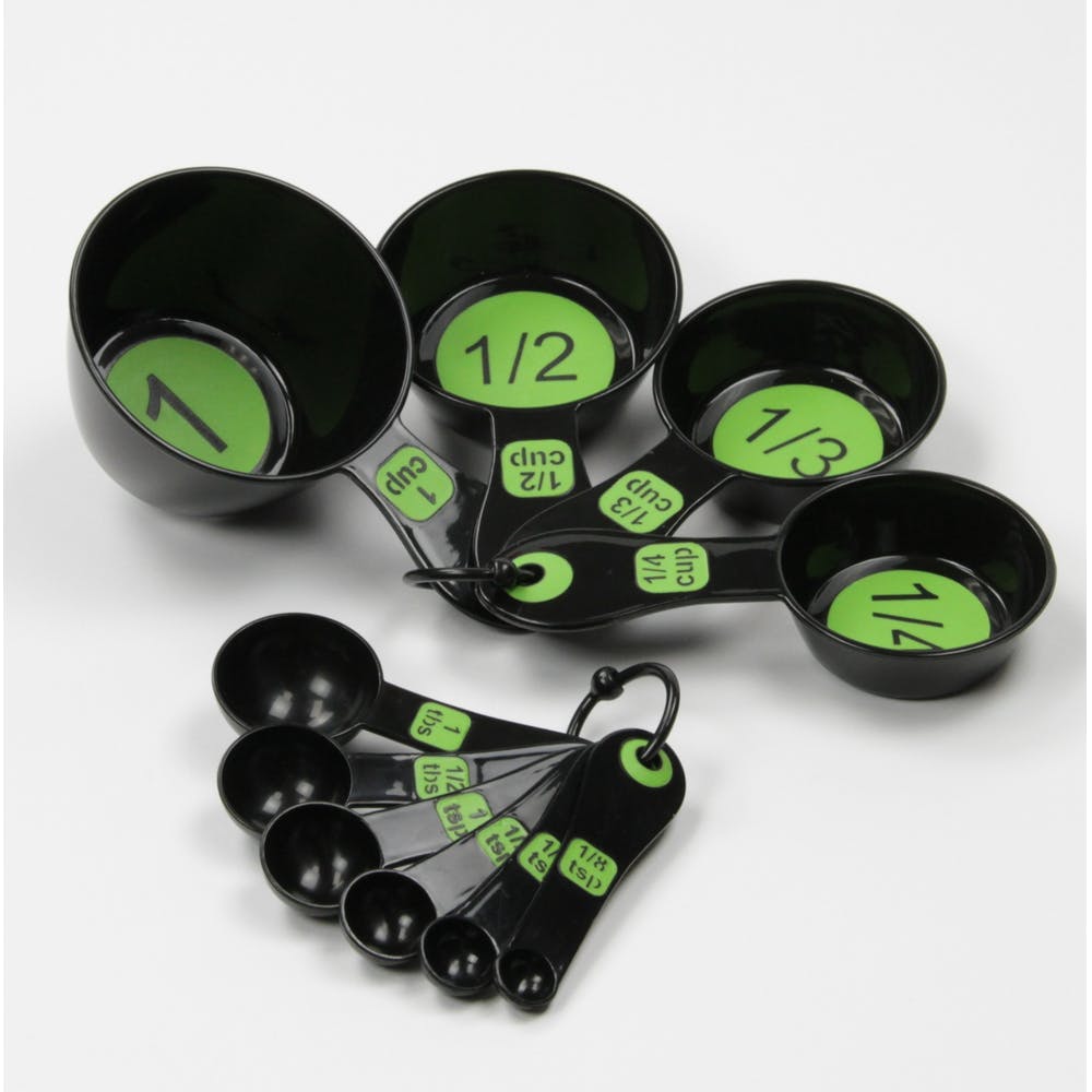 Measuring Cups & Spoon Sets - 10 Piece Large Print Green 3