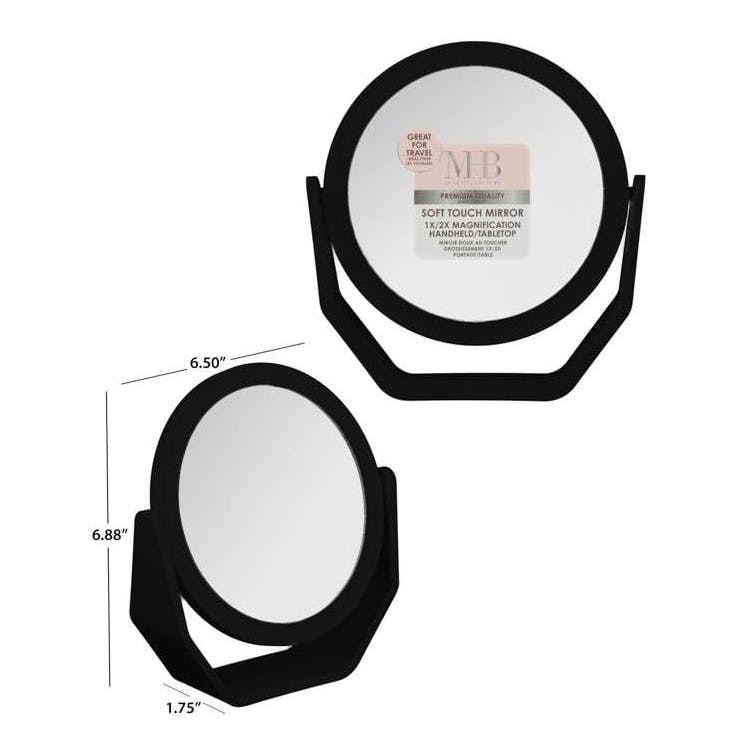 Round Mirror with Stand - Black 3