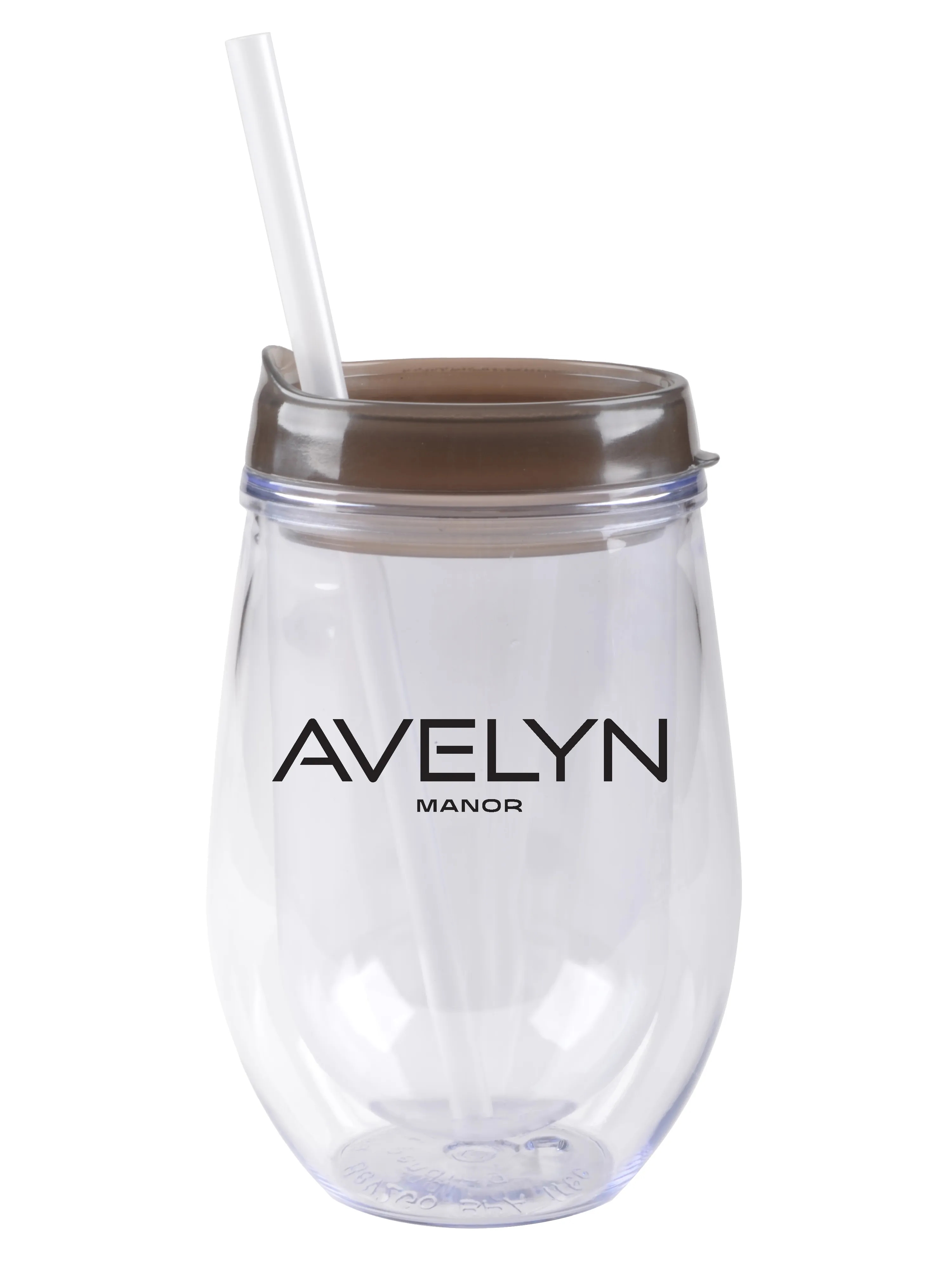 Double Wall Acrylic Stemless Wine Tumbler With Lid