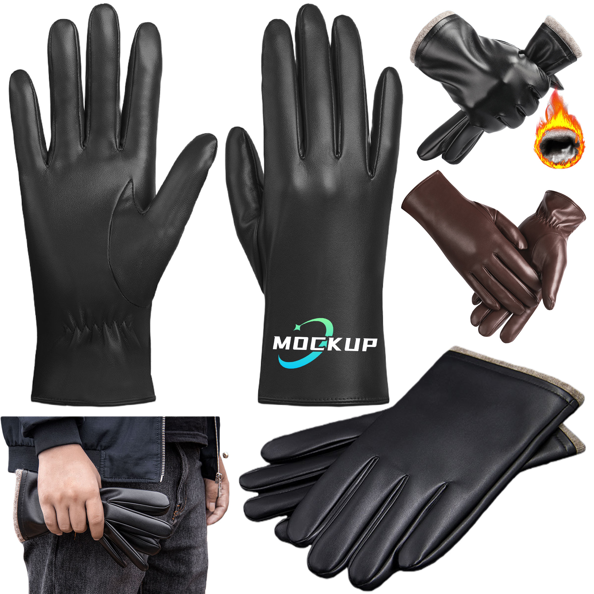 Warm Winter Leather Gloves 2