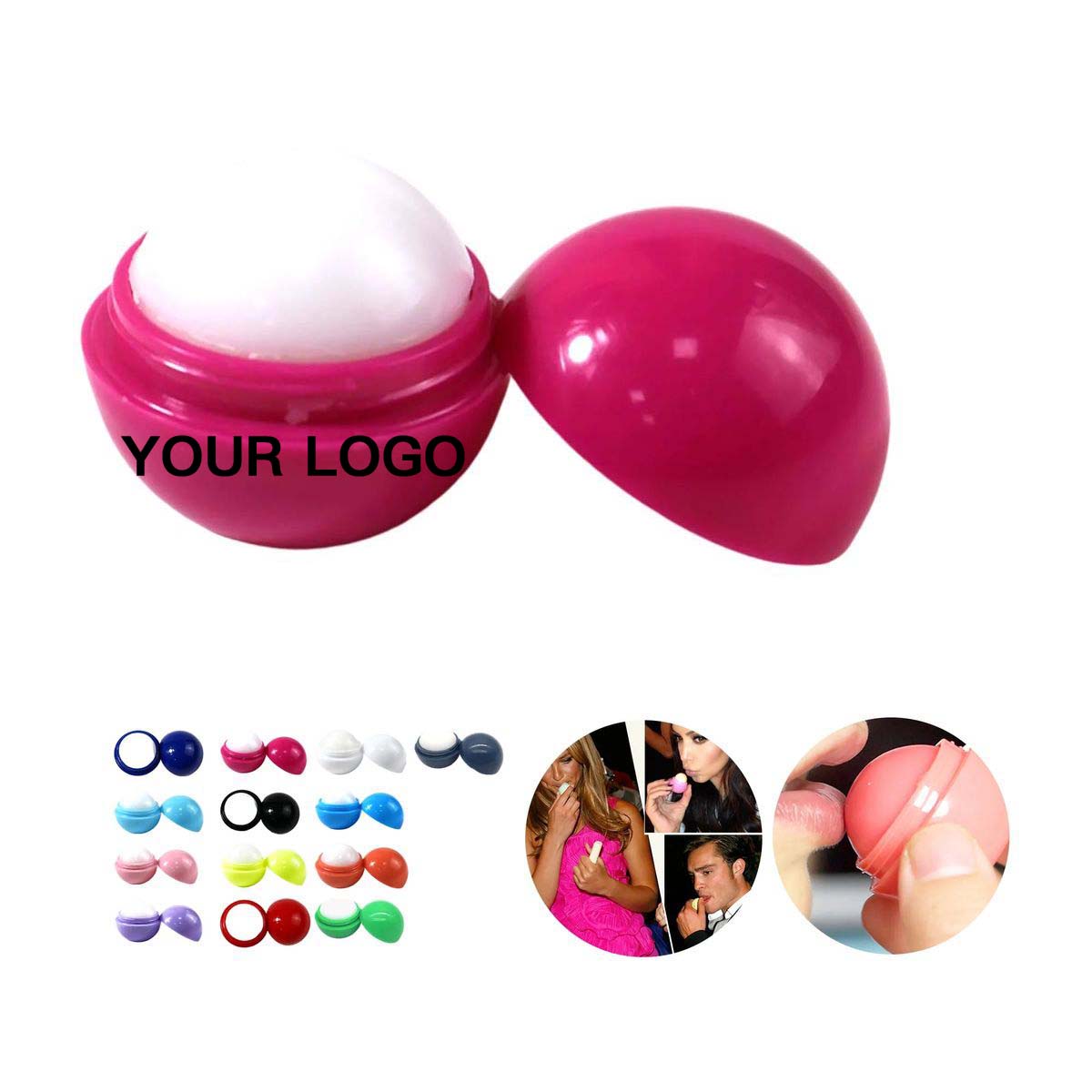 Spherical Lip Balm Moisturizer Compact Plastic