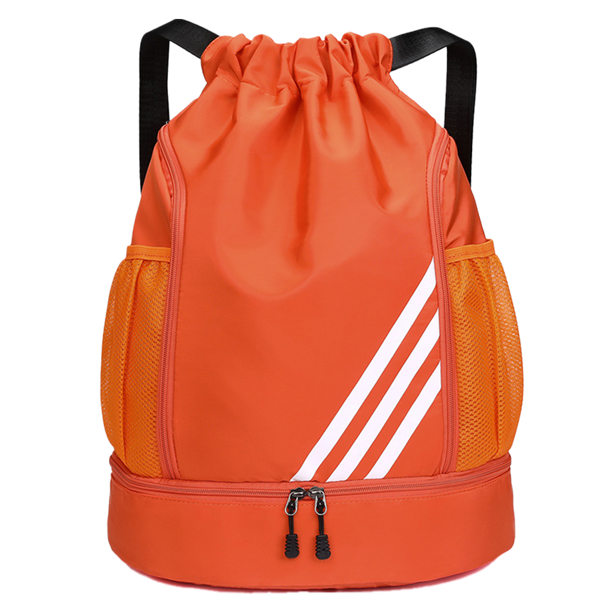 Durable Polyester Sports Drawstring Bag With Separate Shoe Storage 12
