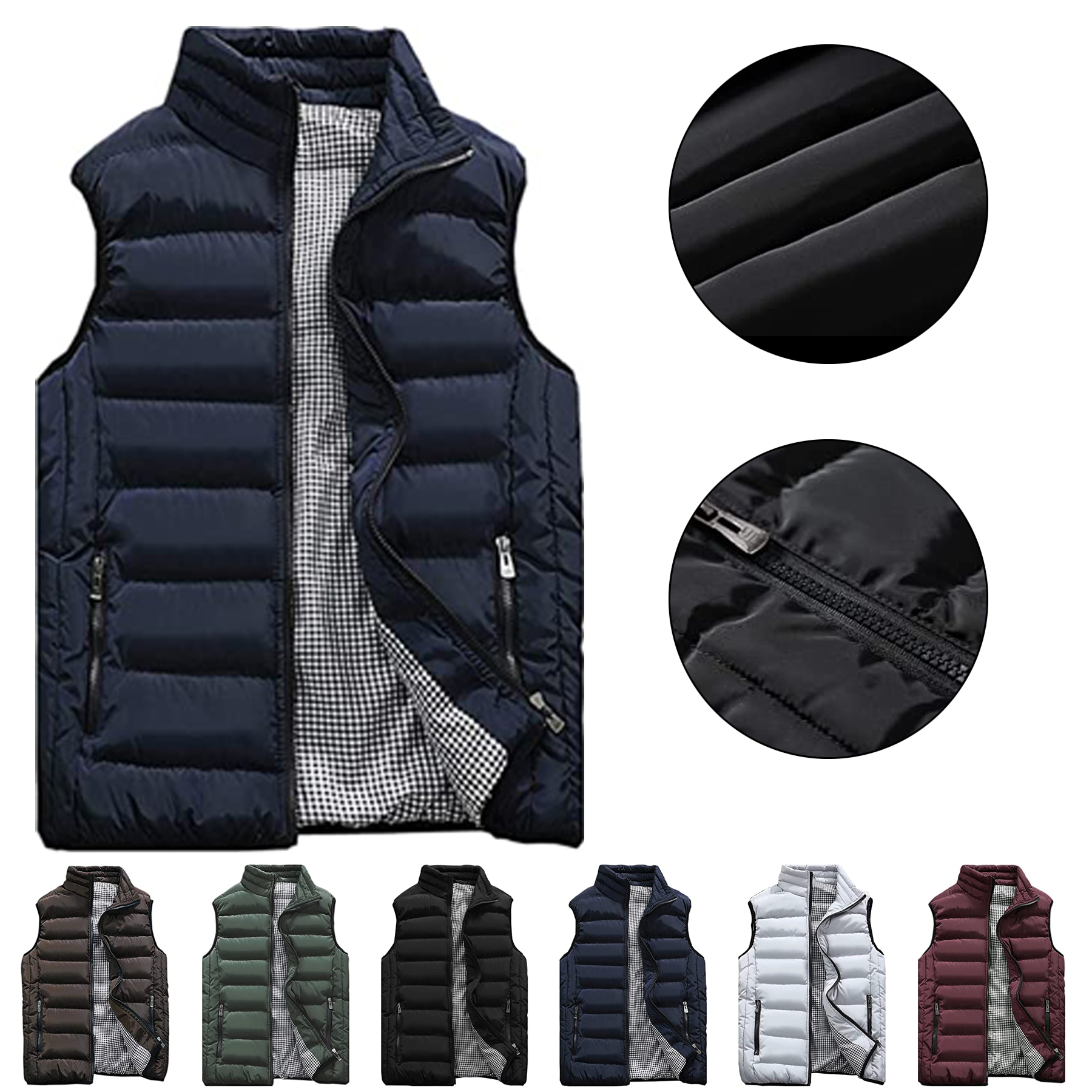Men's Outdoor Casual Stand Collar Vest 6